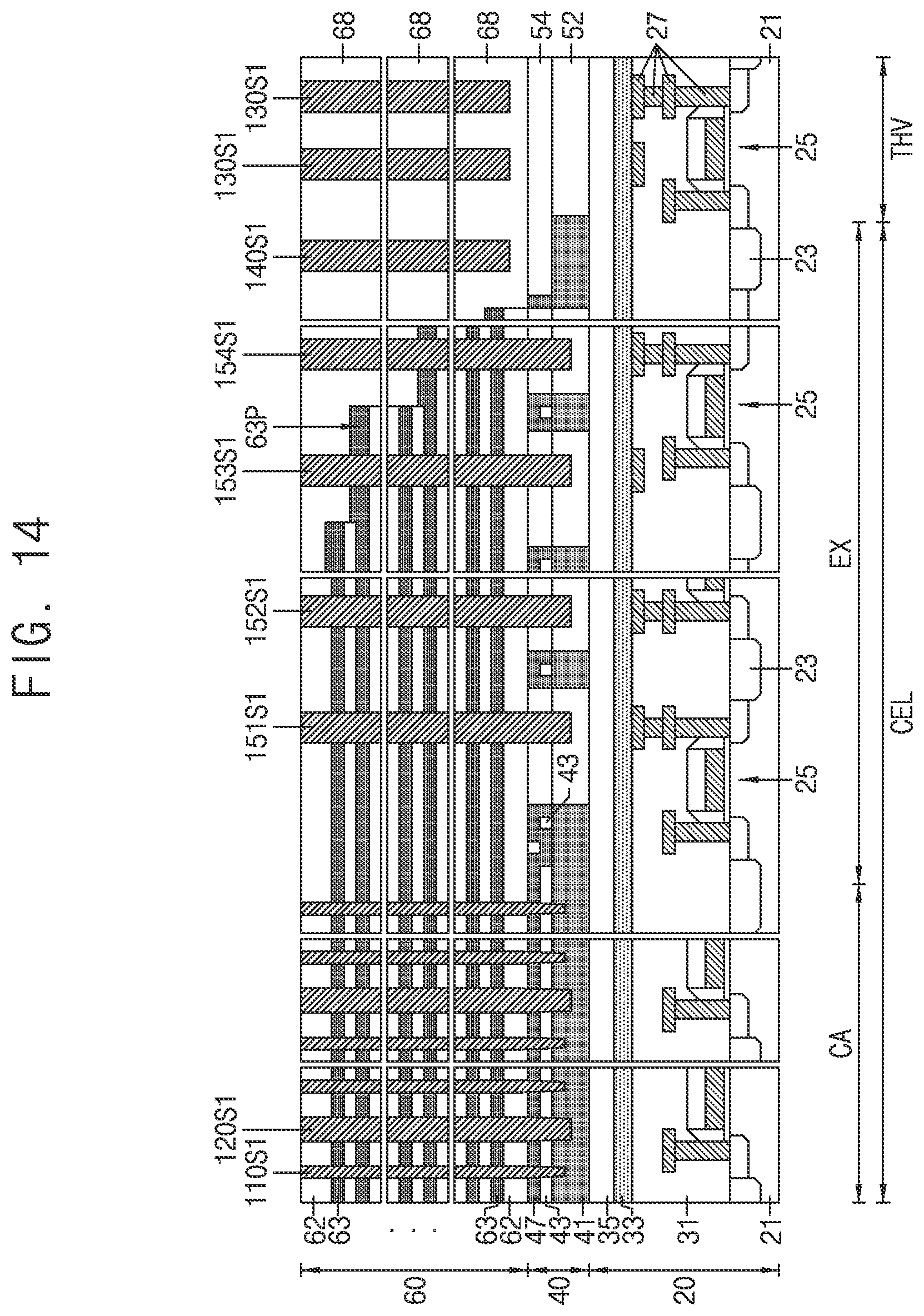 Patent US12120877 Figure 14 – Semiconductor device including channel structure and through electrode, electronic system, and method of forming the same