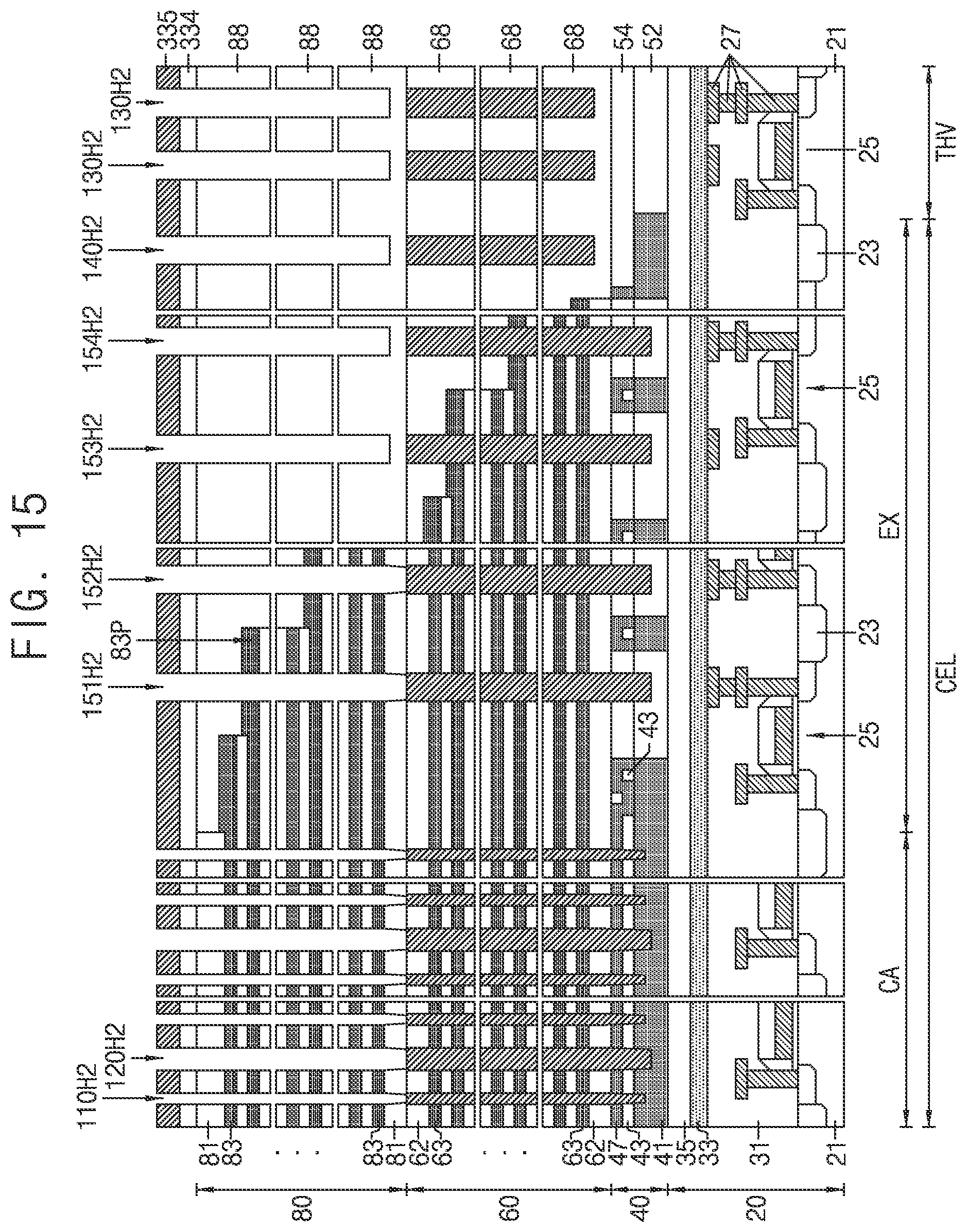 Patent US12120877 Figure 15 – Semiconductor device including channel structure and through electrode, electronic system, and method of forming the same