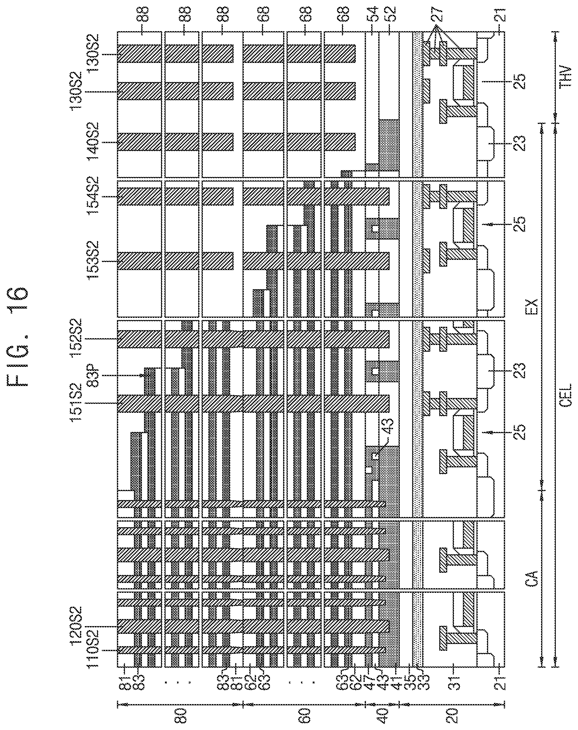 Patent US12120877 Figure 16 – Semiconductor device including channel structure and through electrode, electronic system, and method of forming the same