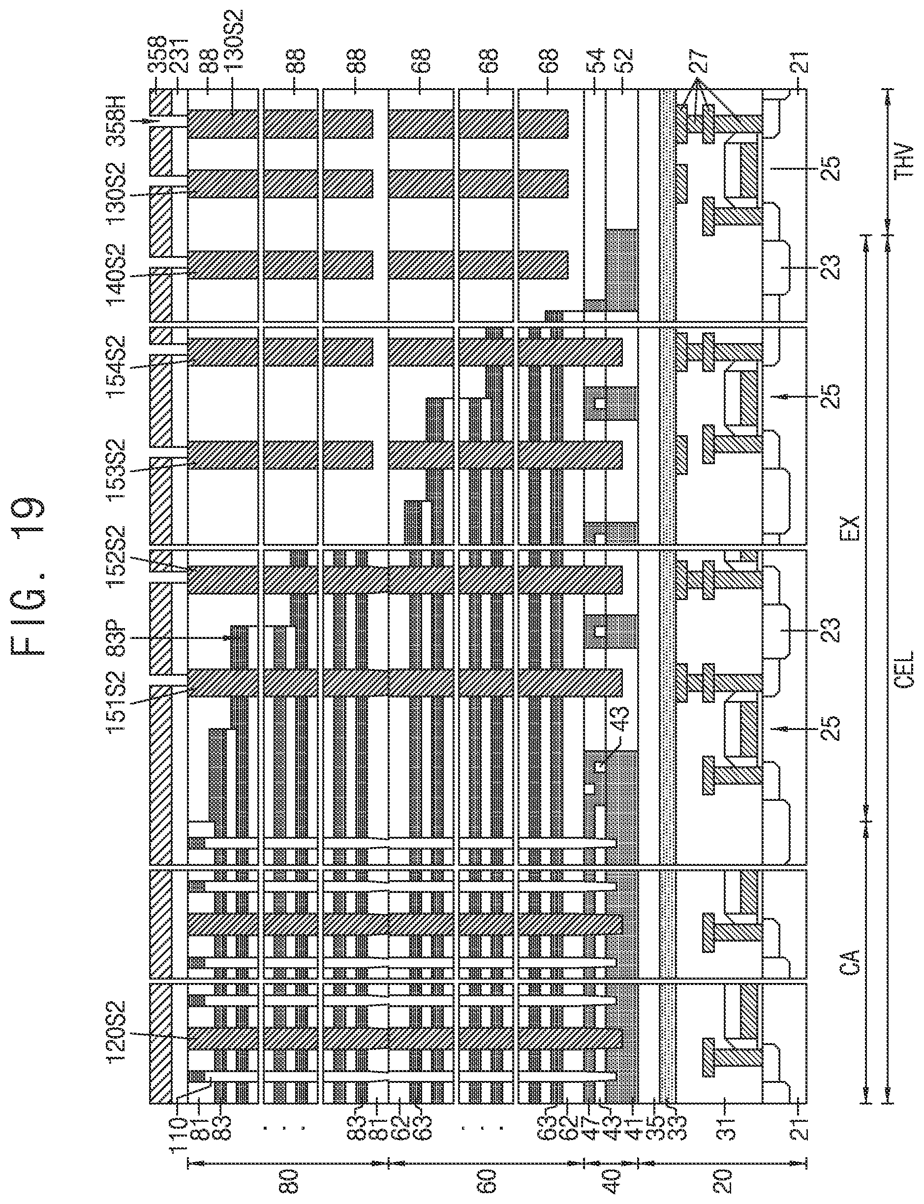 Patent US12120877 Figure 19 – Semiconductor device including channel structure and through electrode, electronic system, and method of forming the same
