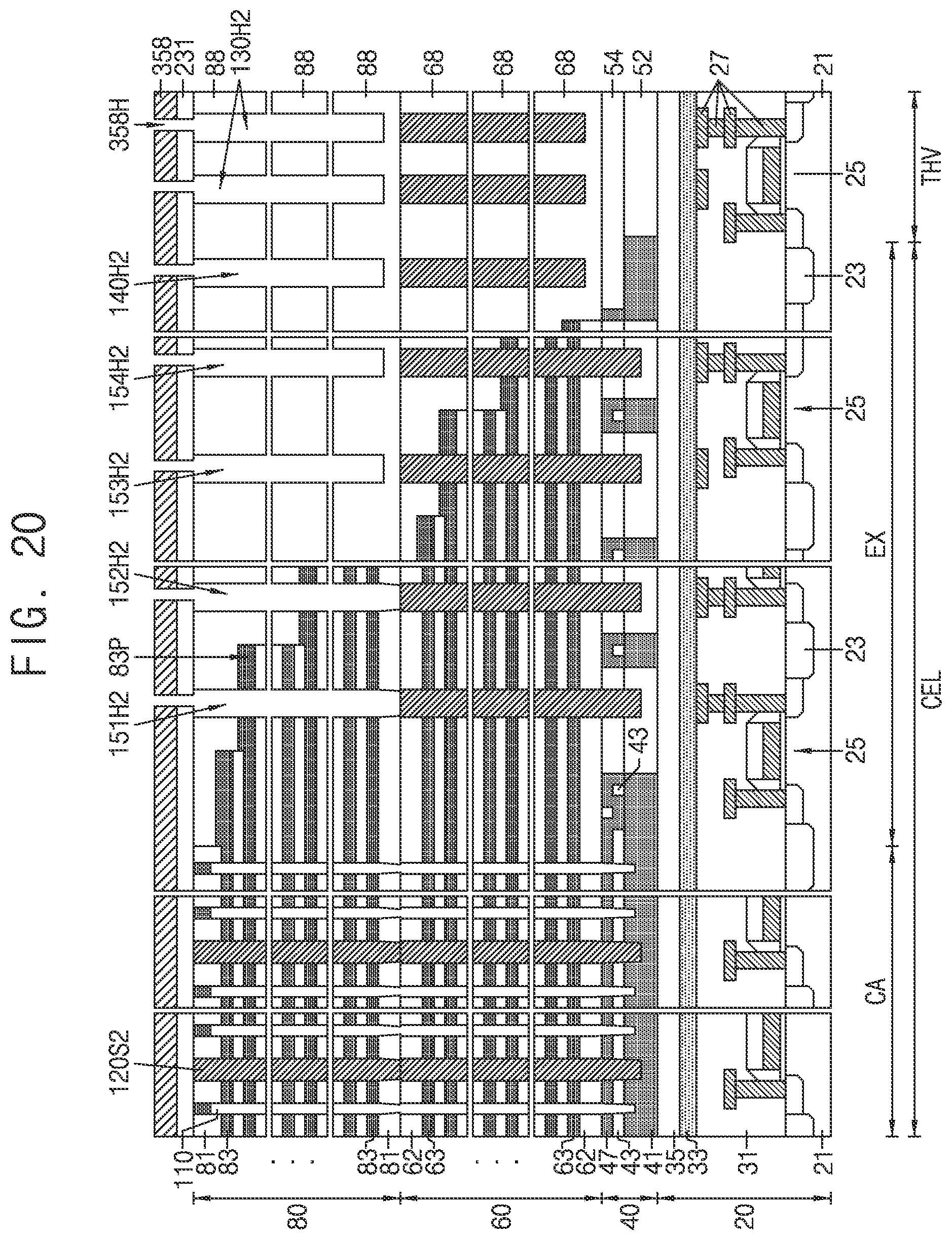 Patent US12120877 Figure 20 – Semiconductor device including channel structure and through electrode, electronic system, and method of forming the same