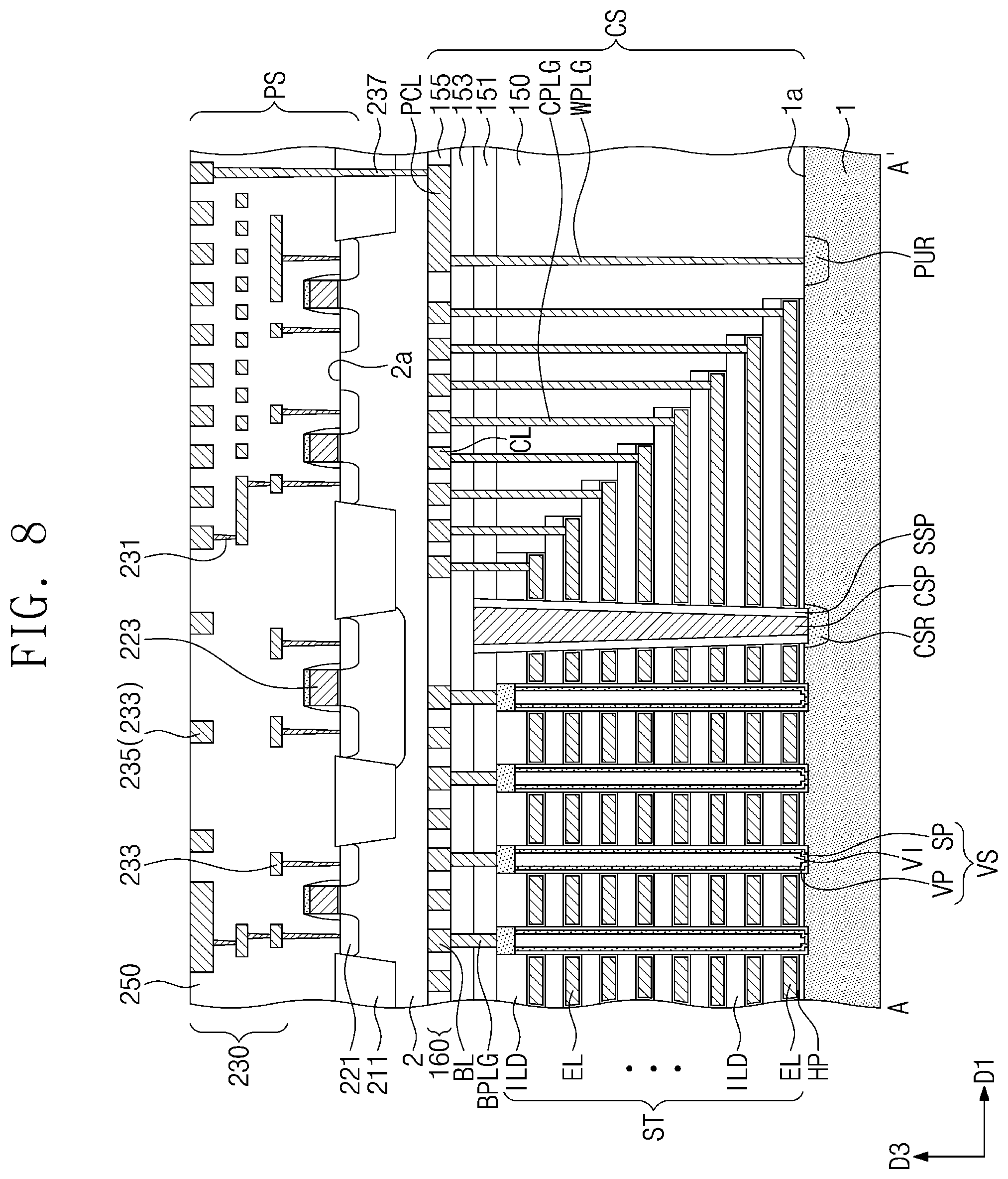 Patent US12120881 Figure 10 – Three-dimensional semiconductor devices