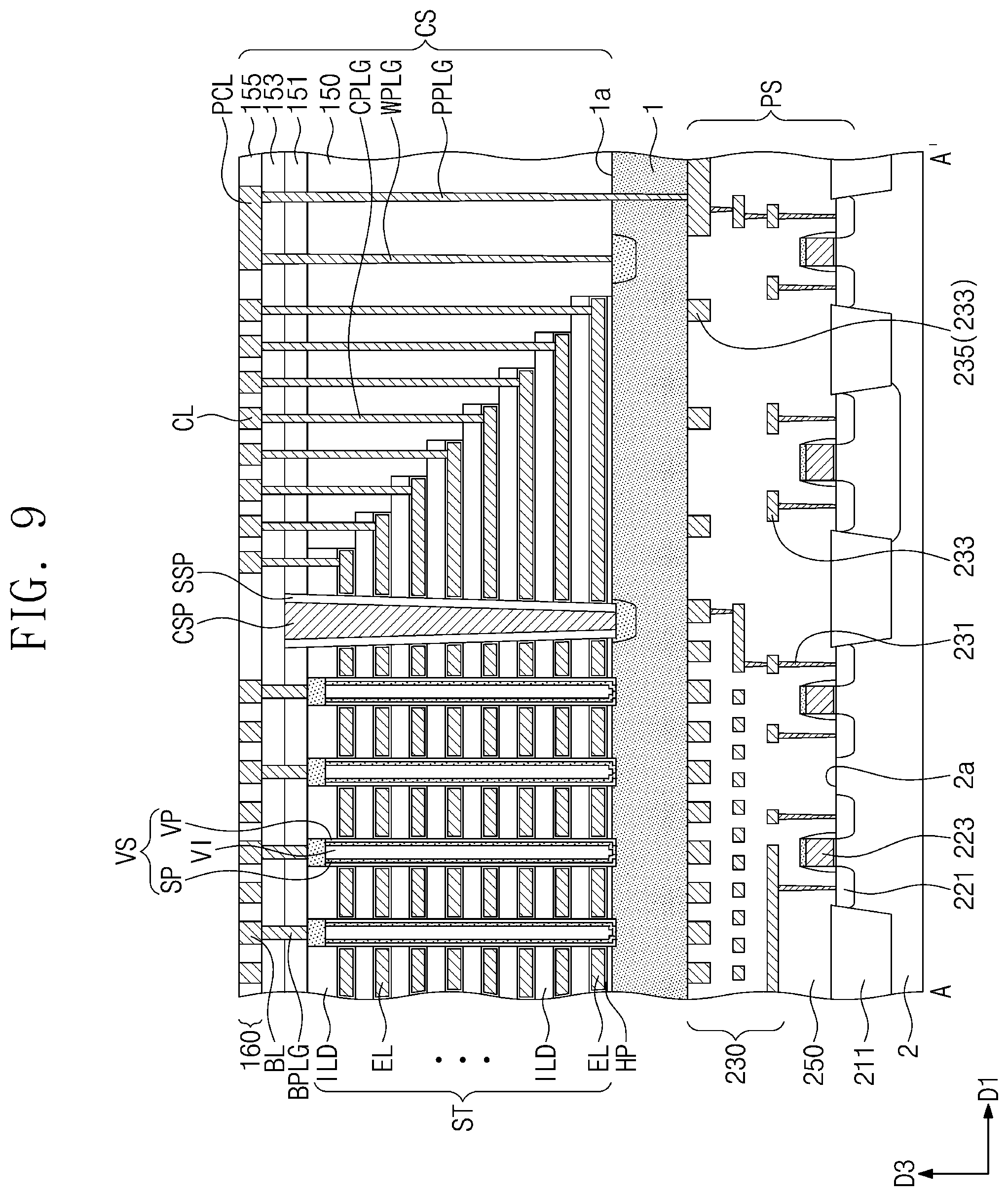 Patent US12120881 Figure 11 – Three-dimensional semiconductor devices