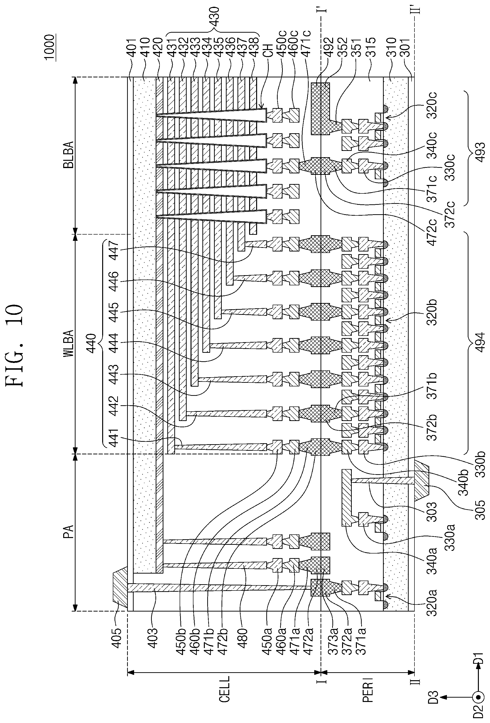 Patent US12120881 Figure 12 – Three-dimensional semiconductor devices