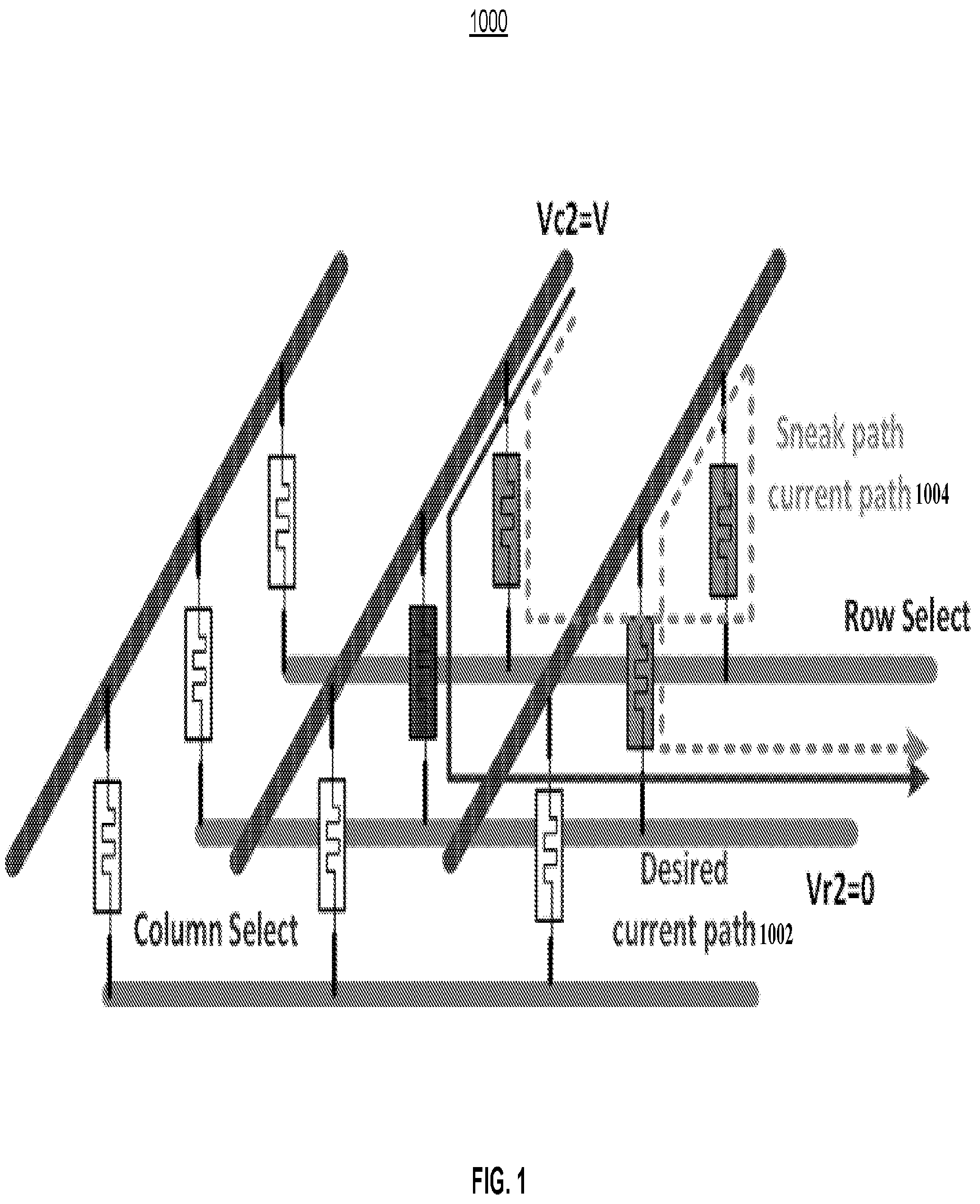 Patent US12120887 Figure 1 – Increasing selector surface area in crossbar array circuits