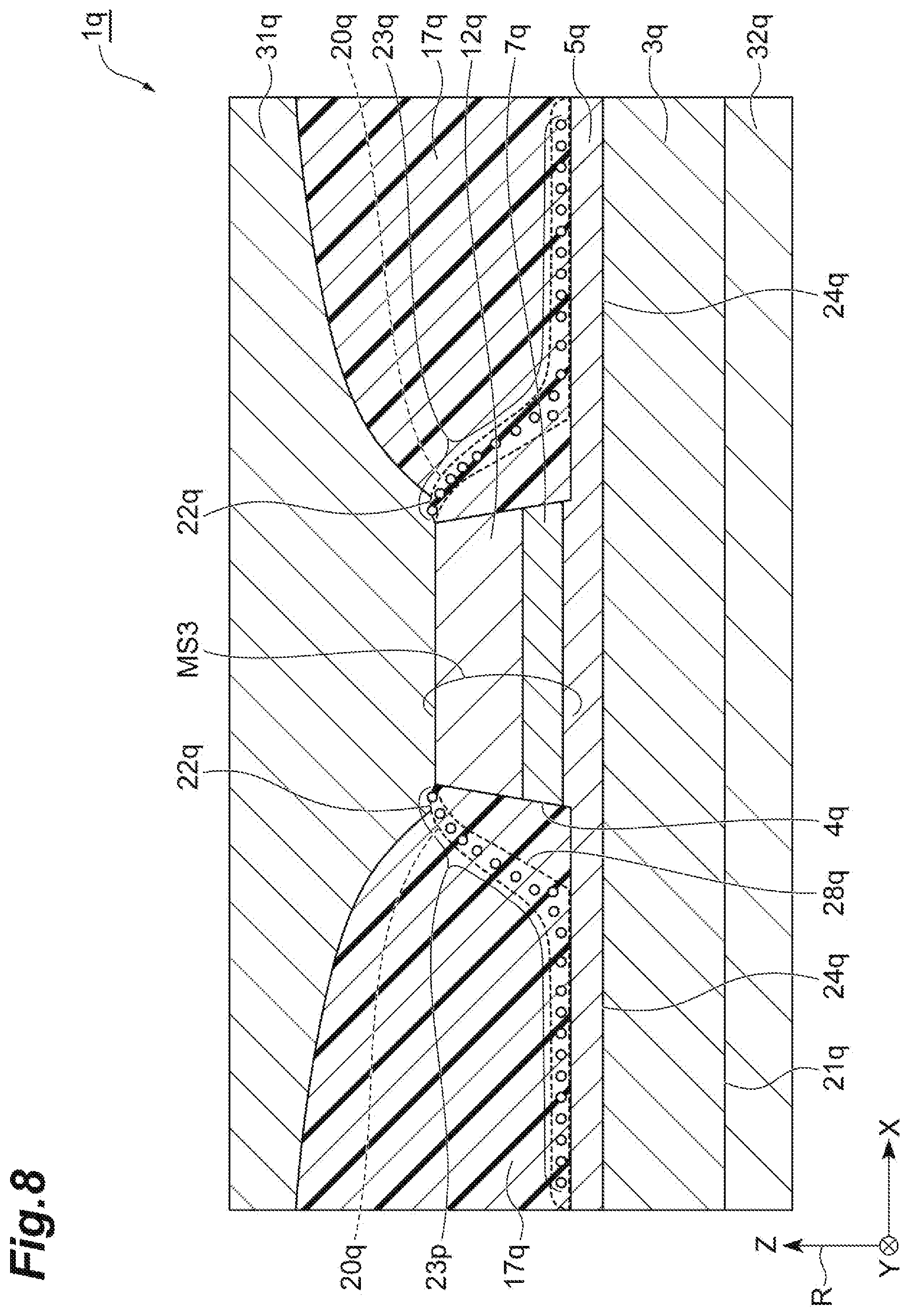 Patent US12120890 Figure 8 – Tunnel magnetoresistive effect element, magnetic memory, and built-in memory