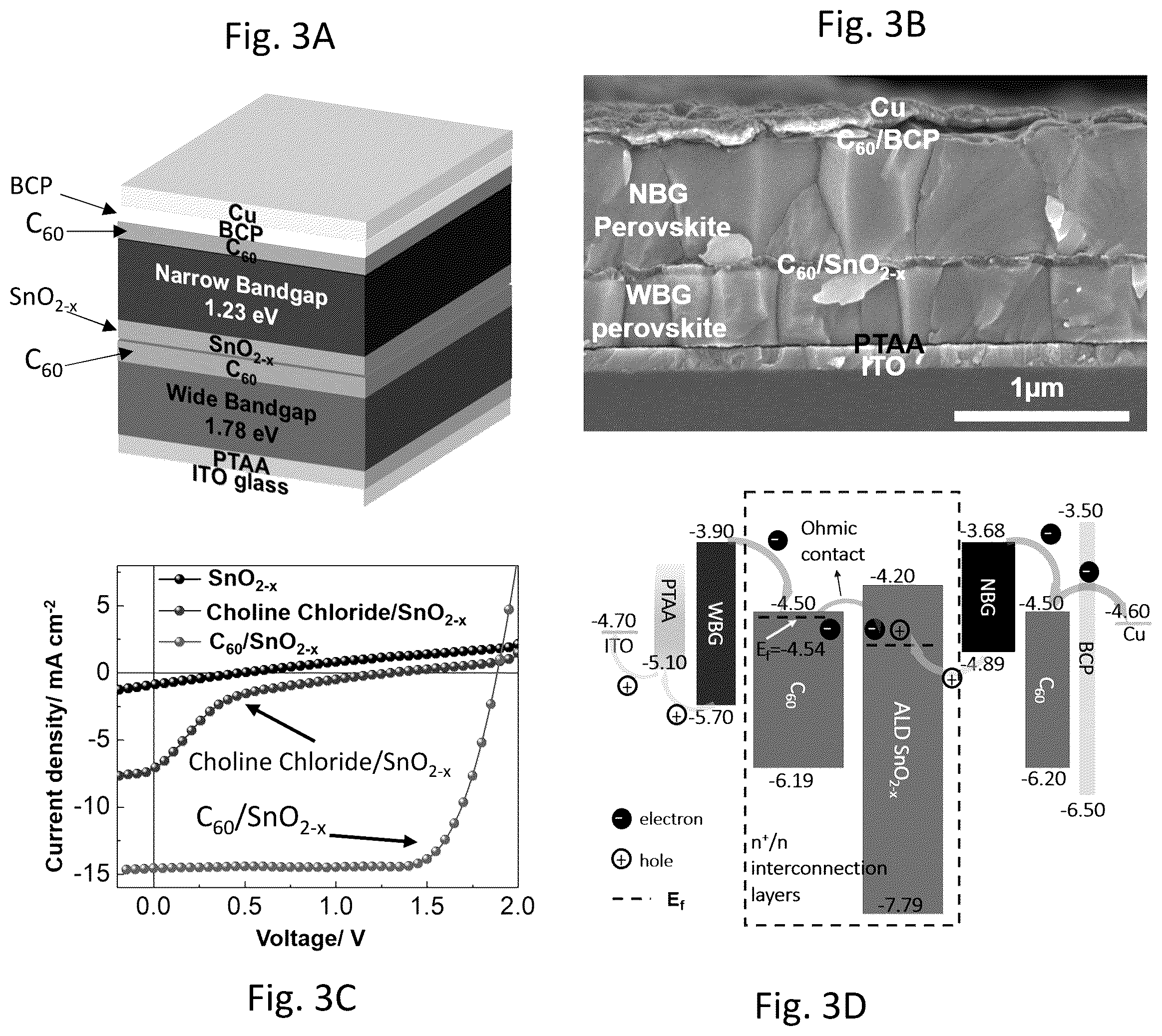 Patent US12120893 Figure 3 – Interconnection structures for perovskite tandem solar cells