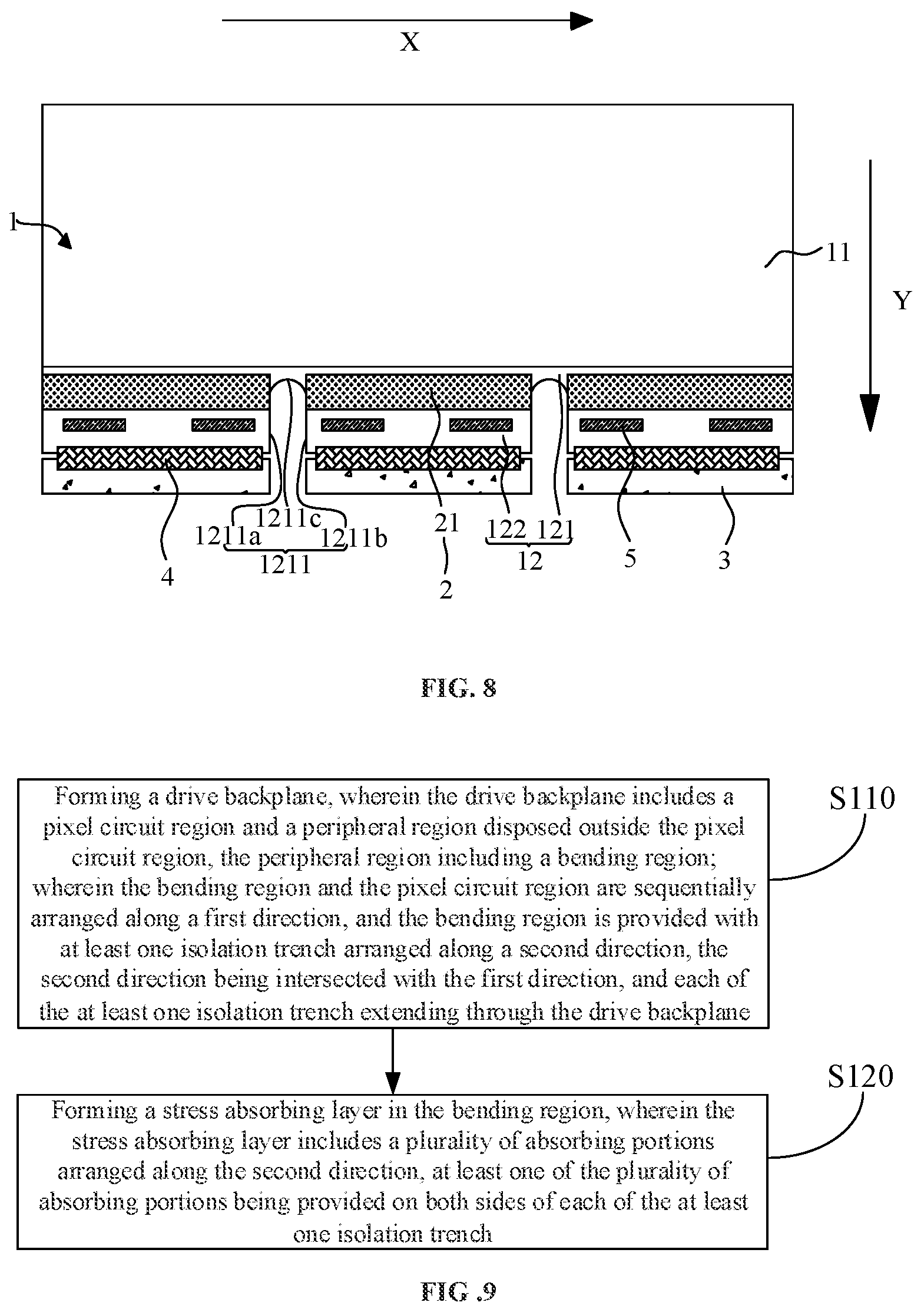 Patent US12120905 Figure 4 – Display panel, method for manufacturing same, and display device with improved stress absorbing capacity
