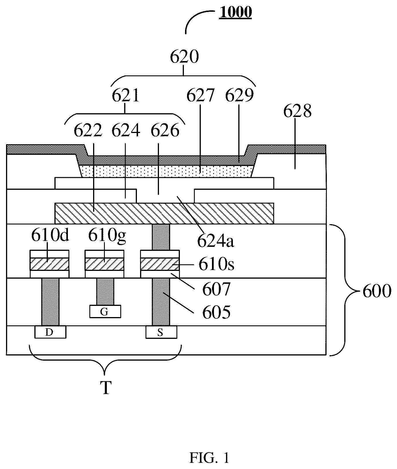 Patent US12120914 Figure 1 – Display device and manufacturing method thereof