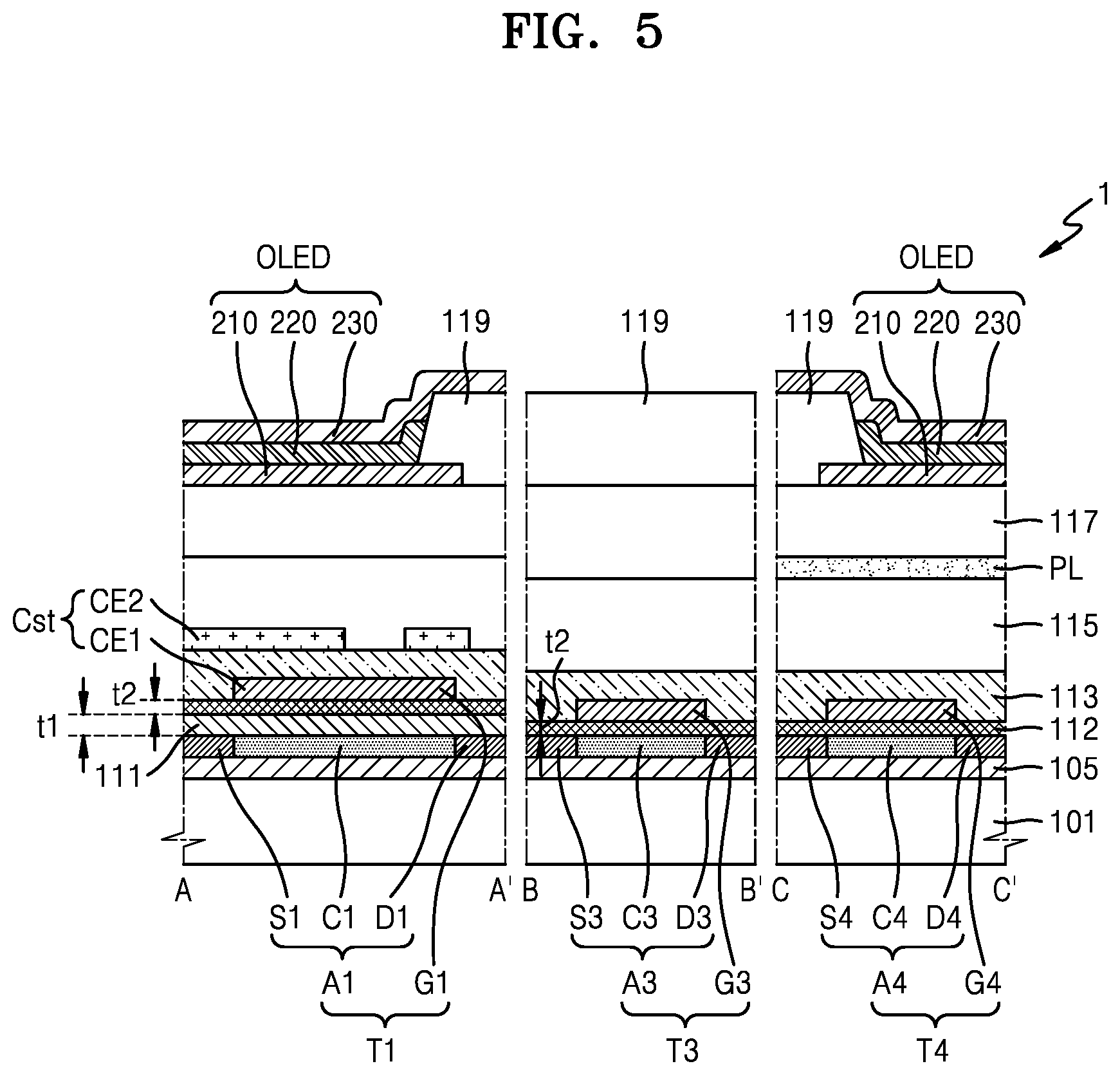 Patent US12120919 Figure 5 – Display apparatus and method of manufacturing the same