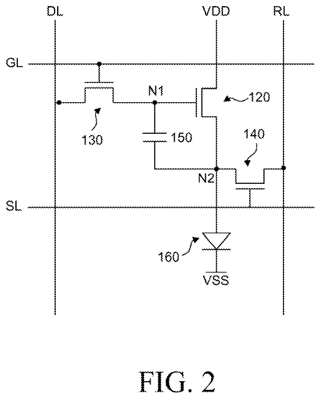 Patent US12120920 Figure 2 – Display device having minimal decrease in light emission efficiency with bank removal