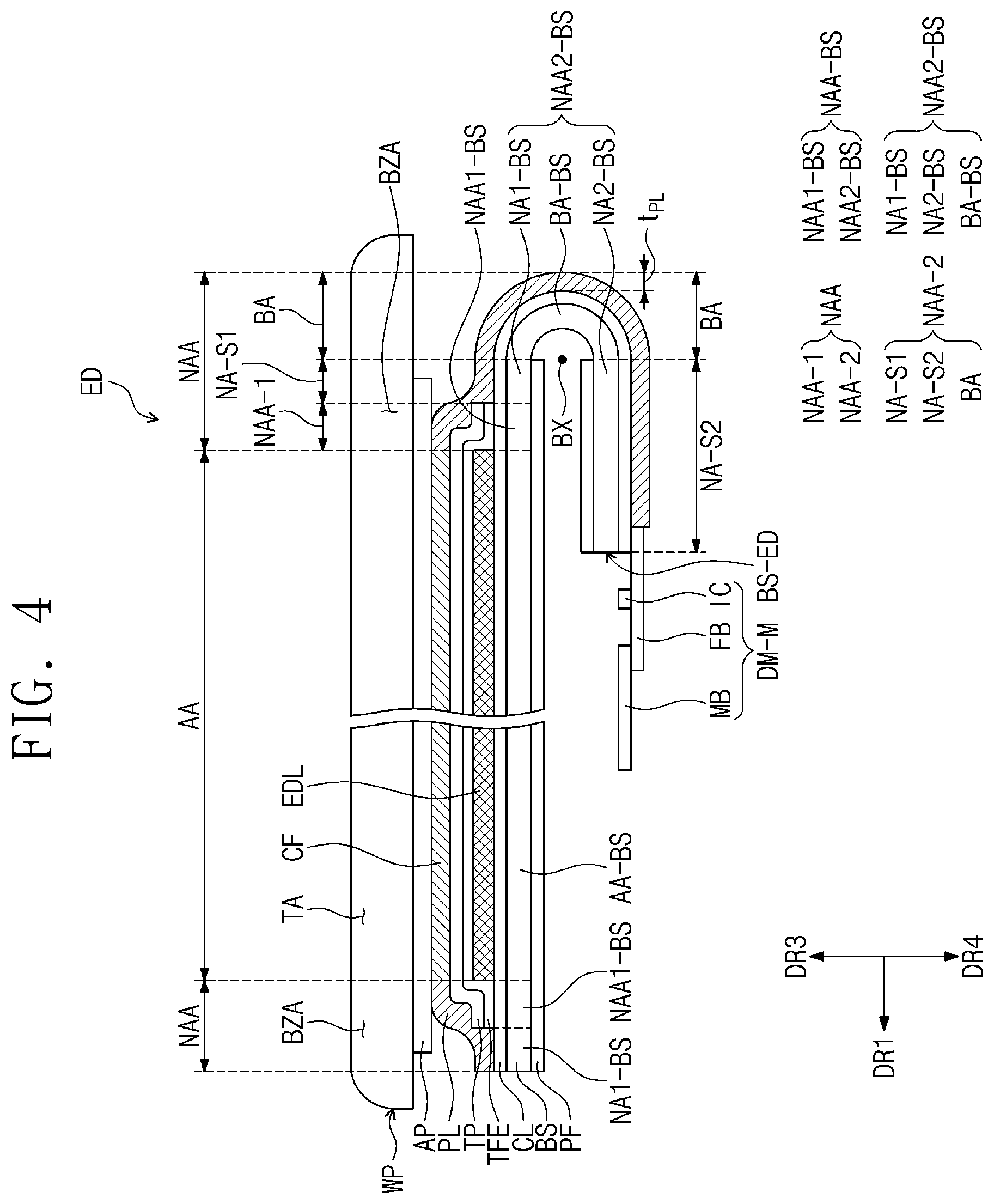 Patent US12120934 Figure 4 – Electronic device including a protection layer