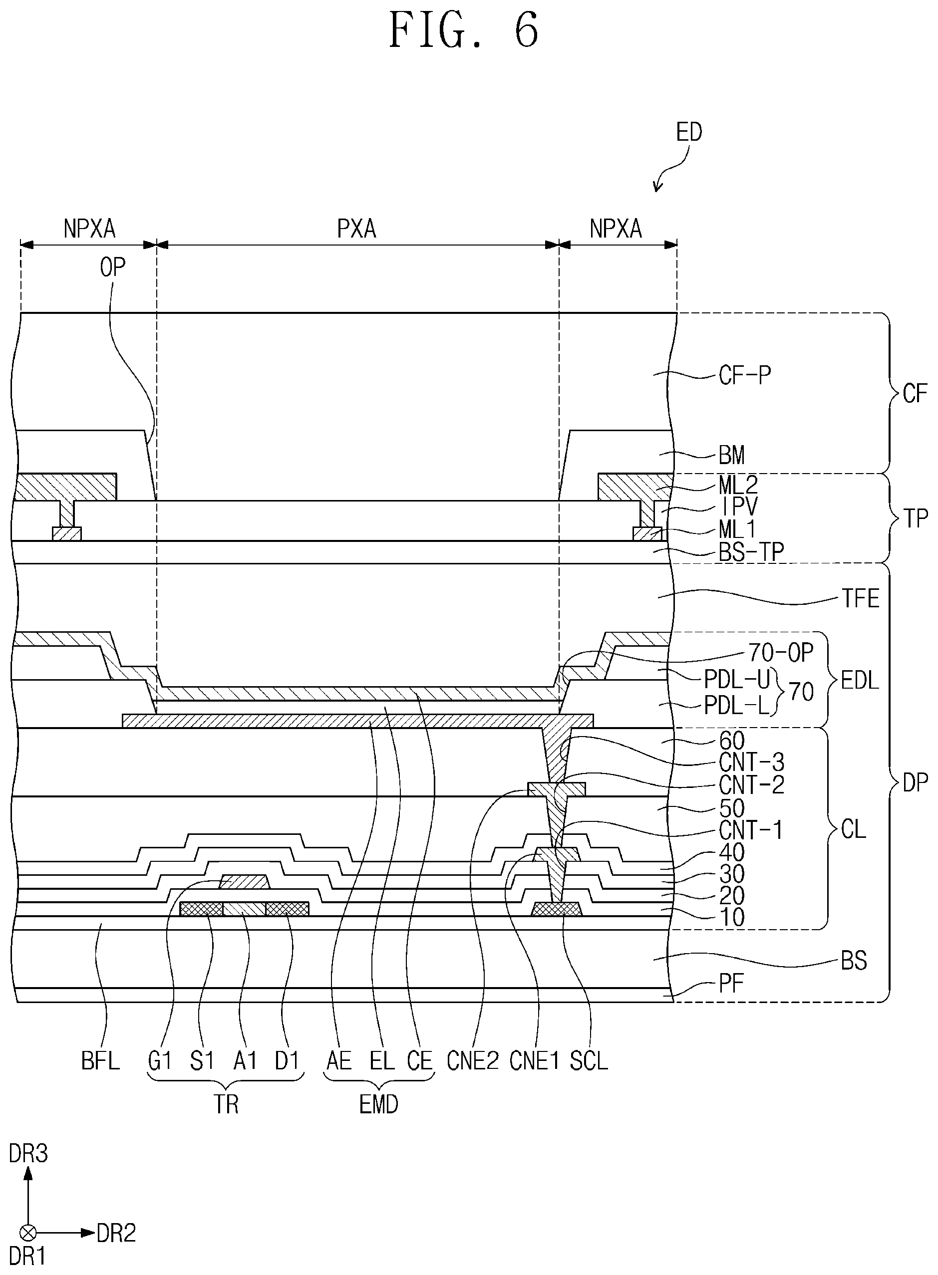 Patent US12120934 Figure 6 – Electronic device including a protection layer