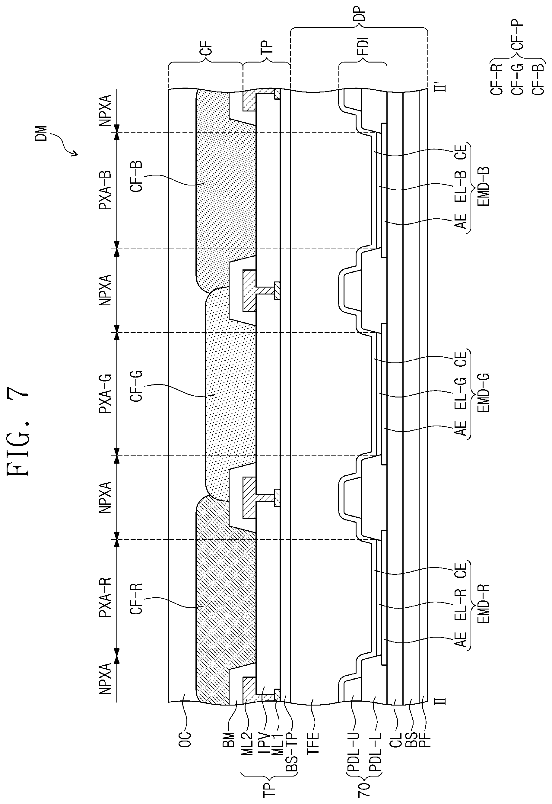Patent US12120934 Figure 7 – Electronic device including a protection layer