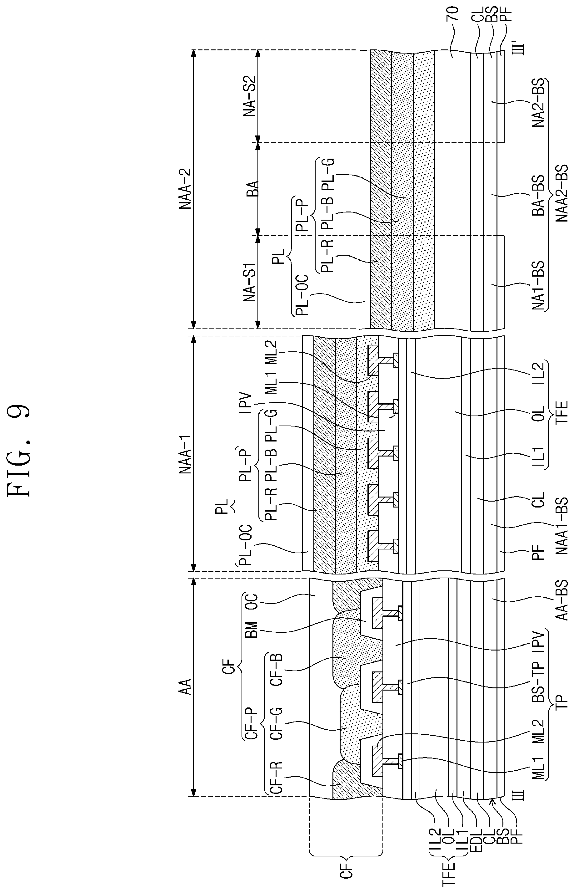 Patent US12120934 Figure 9 – Electronic device including a protection layer