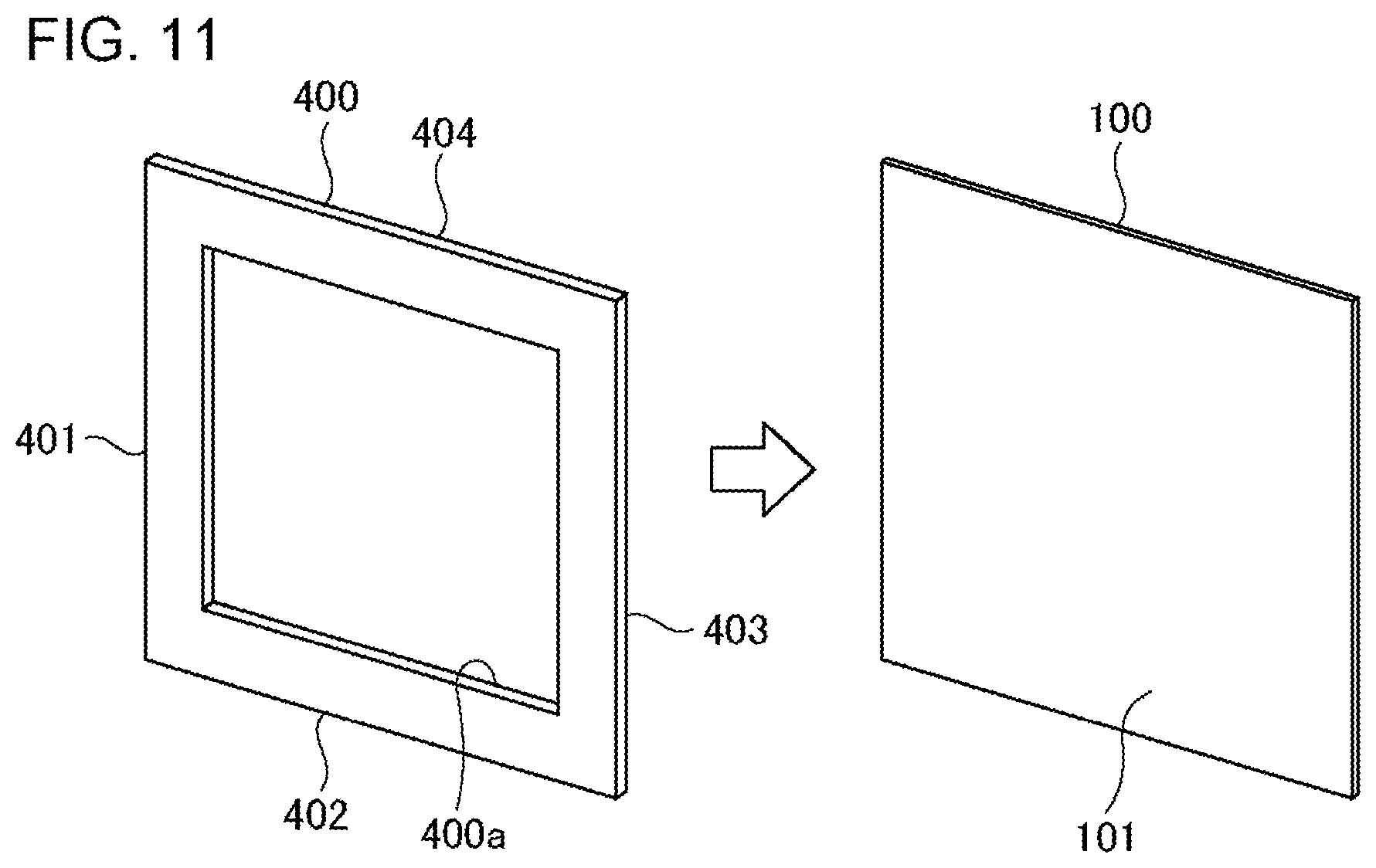 Patent US12120942 Figure 11 – Light emitting element including a fixation member fixing a flexible plate-like portion