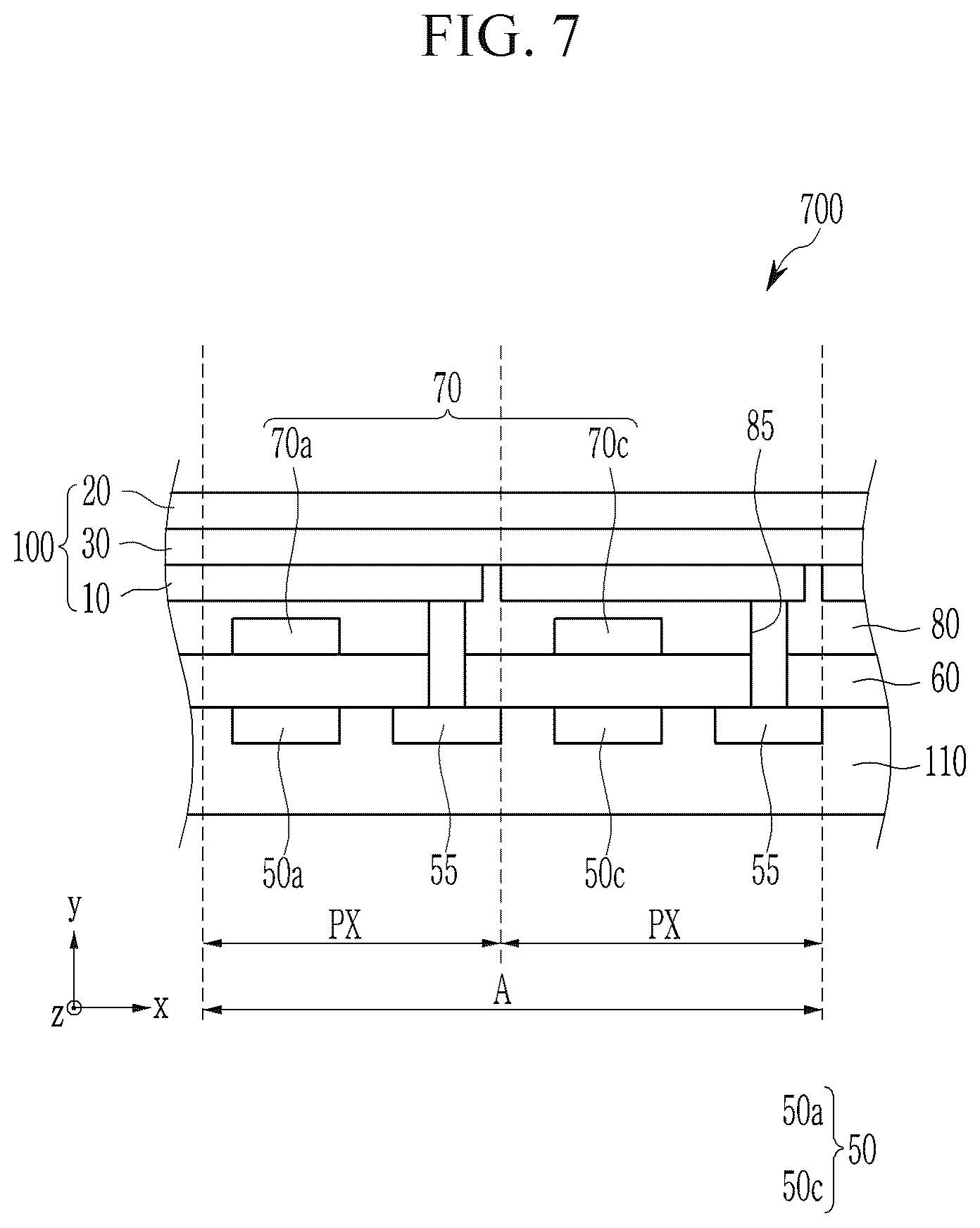 Patent US12120951 Figure 7 – Infrared absorbers, infrared absorbing/blocking films and photoelectric devices and organic sensors and electronic devices
