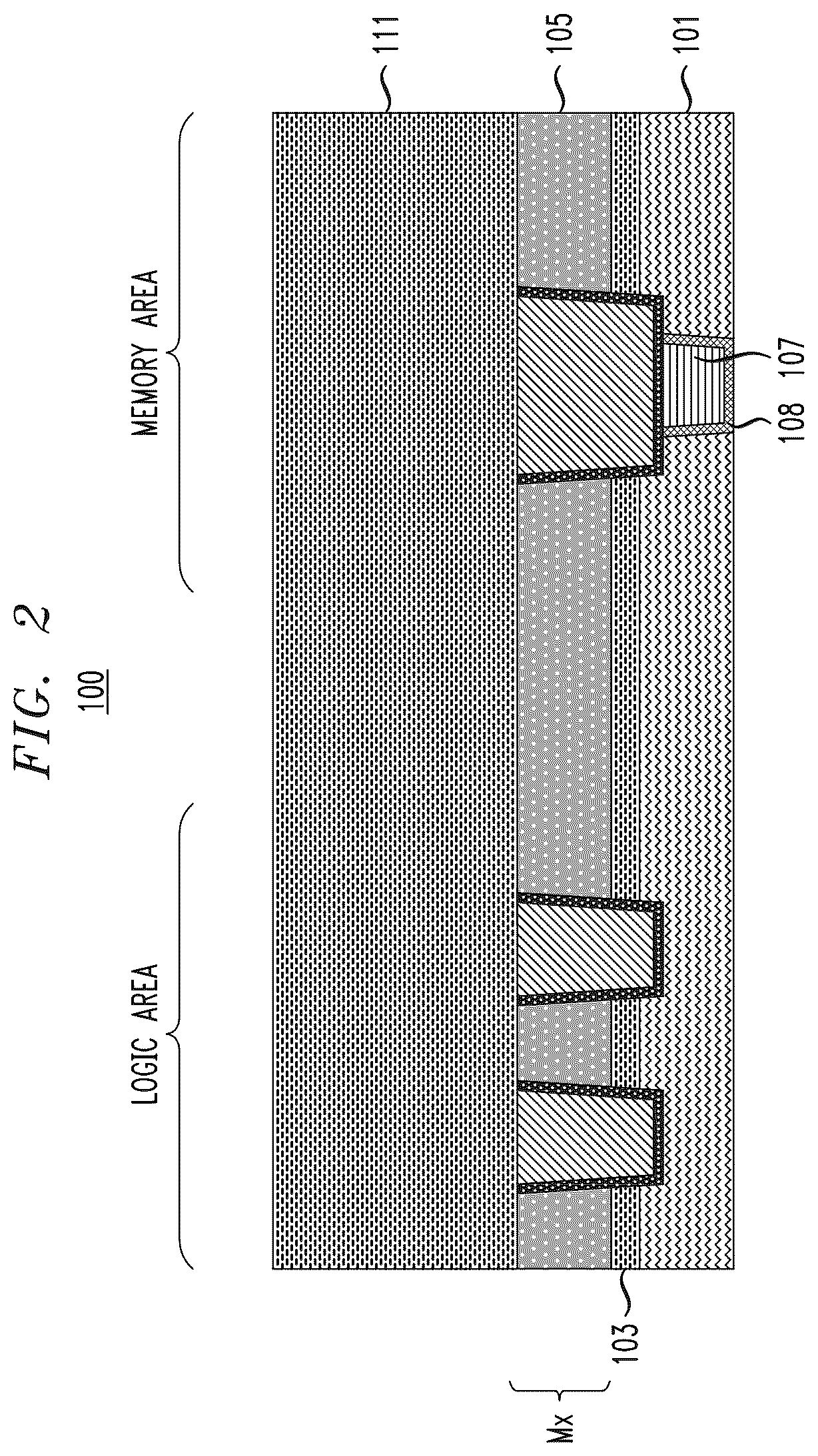 Patent US12120963 Figure 2 – Contact structure formation for memory devices
