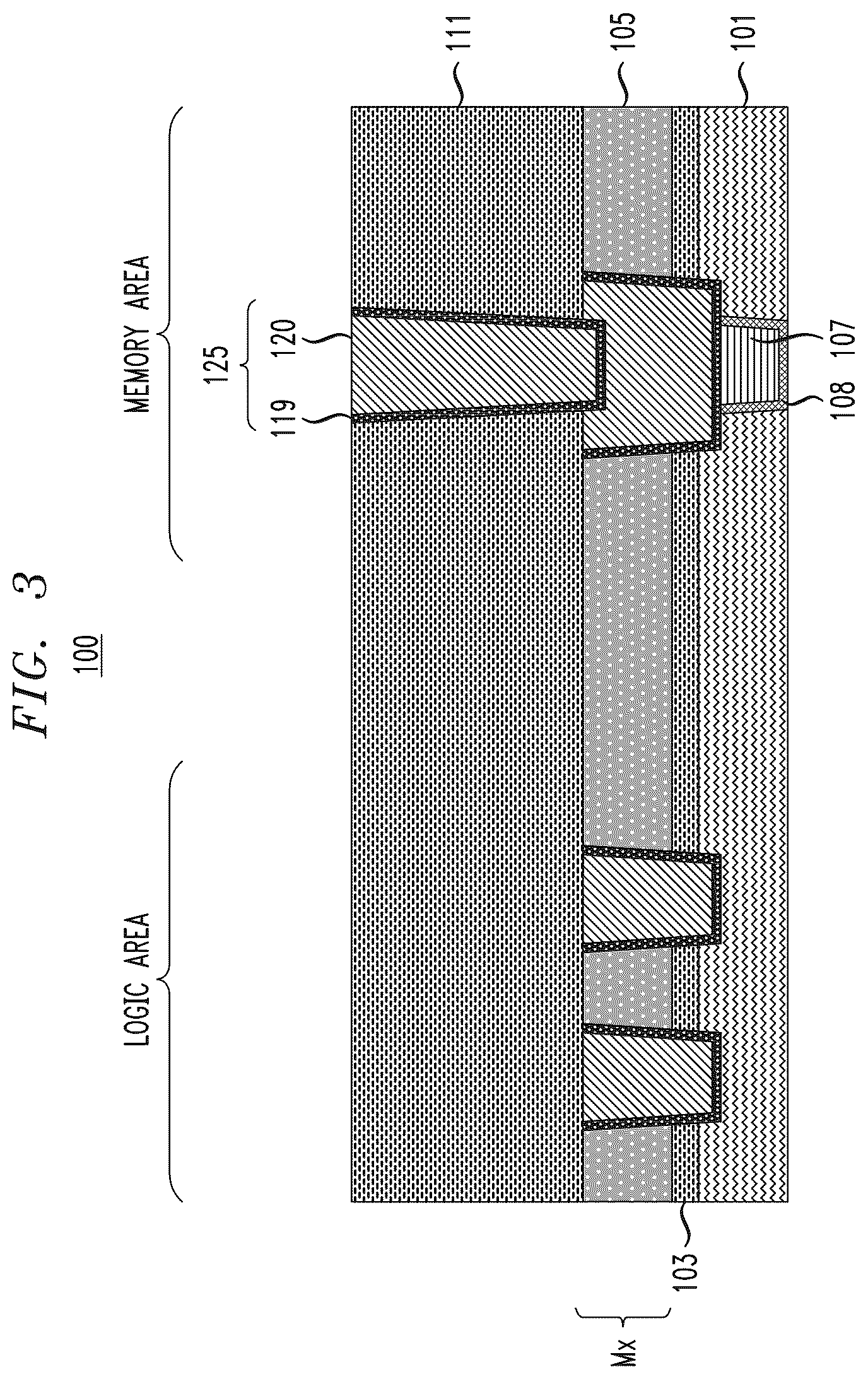 Patent US12120963 Figure 3 – Contact structure formation for memory devices