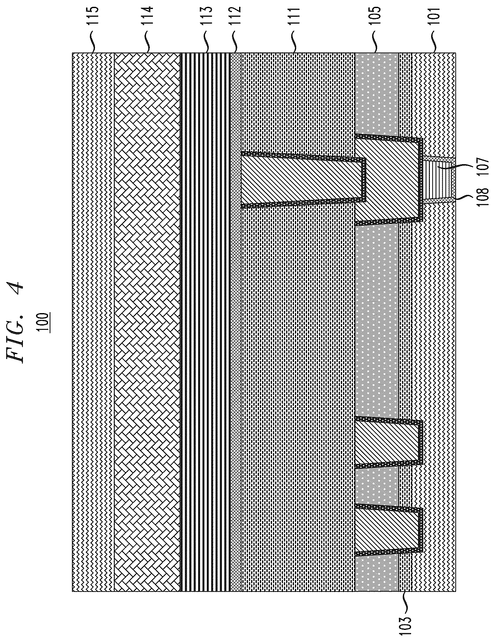 Patent US12120963 Figure 4 – Contact structure formation for memory devices