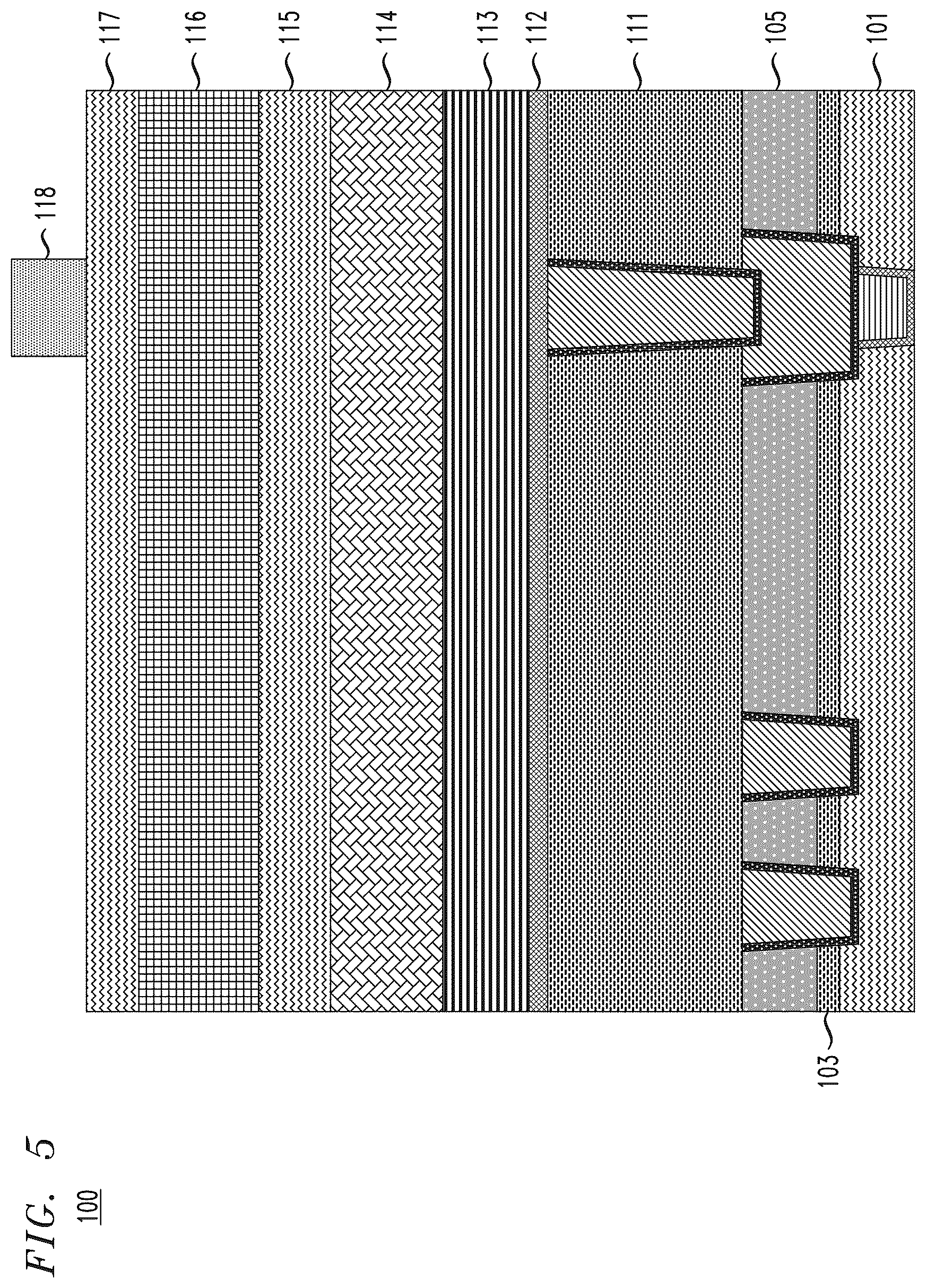 Patent US12120963 Figure 5 – Contact structure formation for memory devices