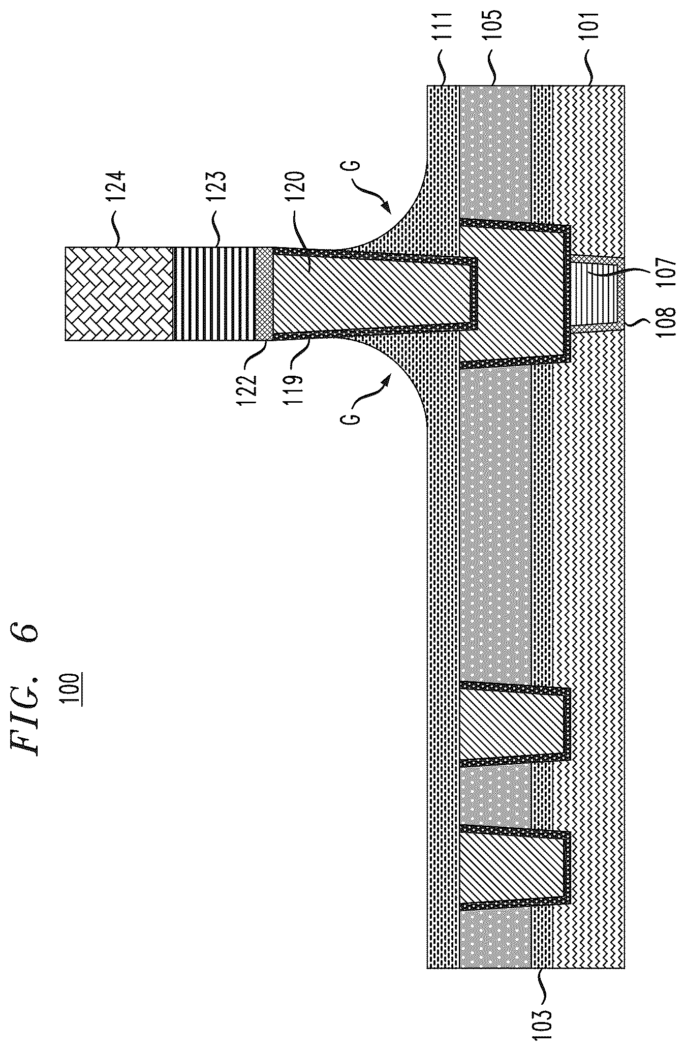 Patent US12120963 Figure 6 – Contact structure formation for memory devices