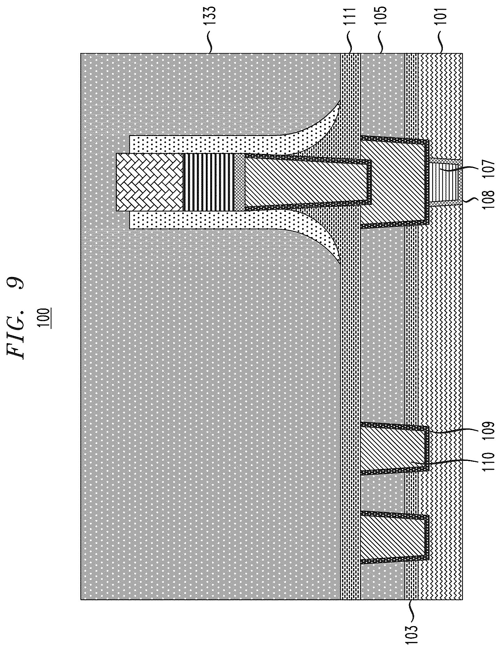Patent US12120963 Figure 9 – Contact structure formation for memory devices