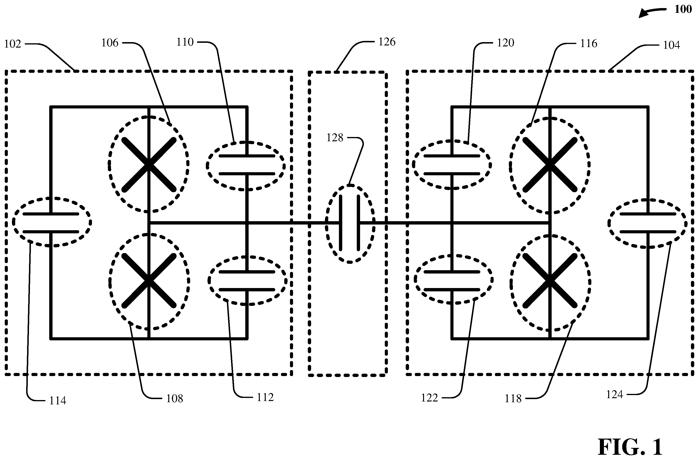 Patent US12120965 Figure 1 – Mode-selective couplers for frequency collision reduction