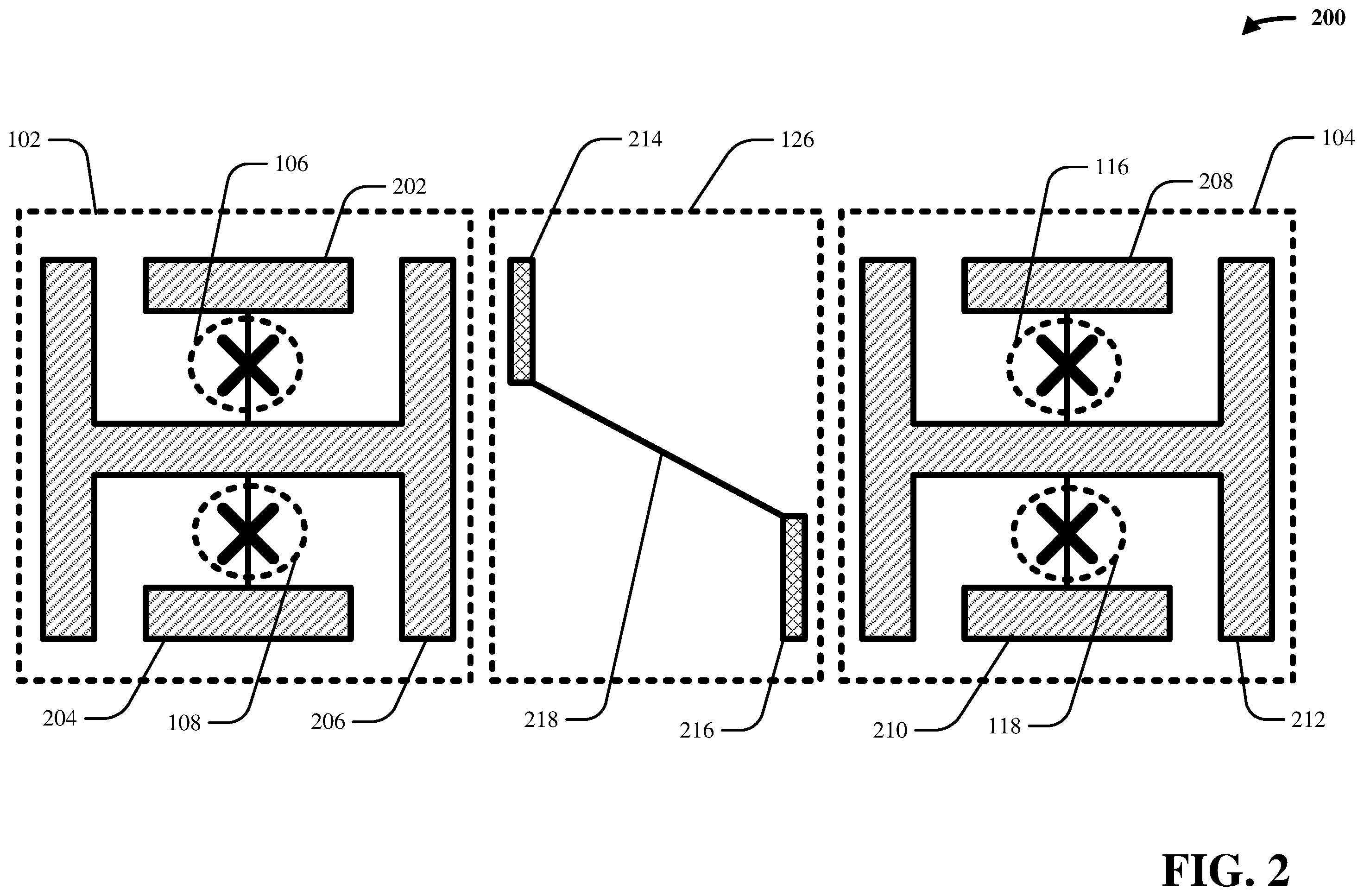 Patent US12120965 Figure 2 – Mode-selective couplers for frequency collision reduction