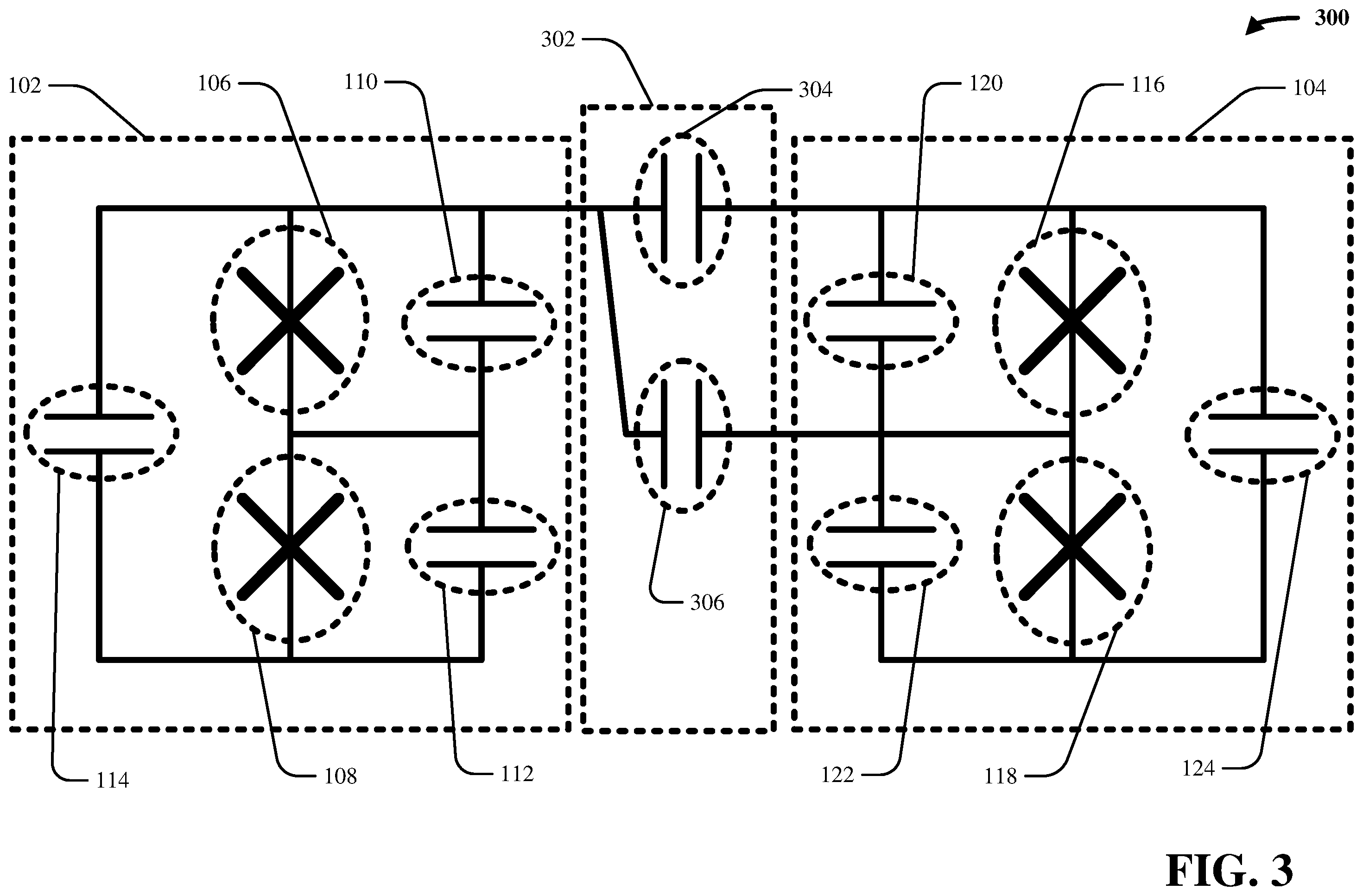 Patent US12120965 Figure 3 – Mode-selective couplers for frequency collision reduction