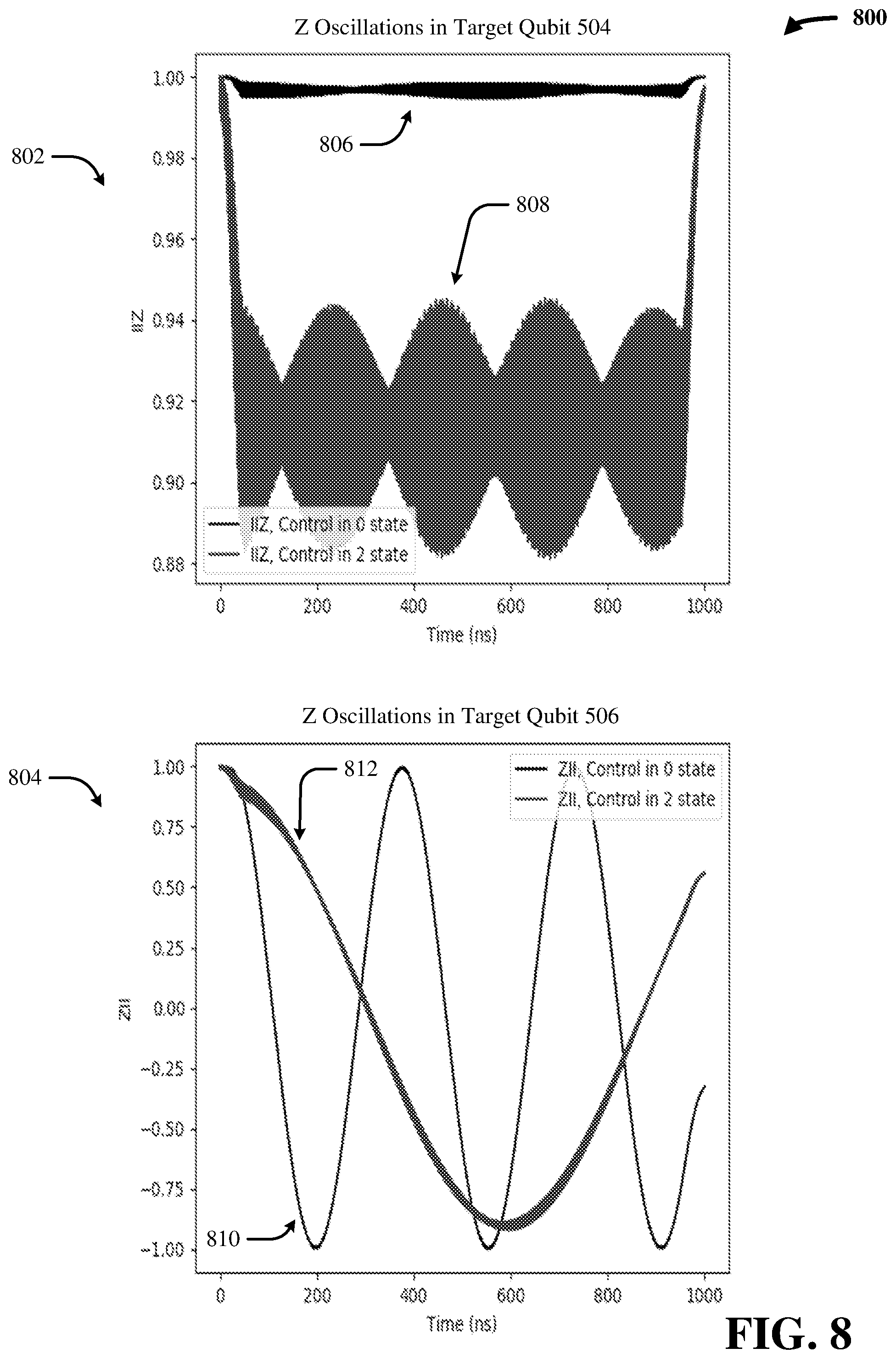 Patent US12120965 Figure 8 – Mode-selective couplers for frequency collision reduction