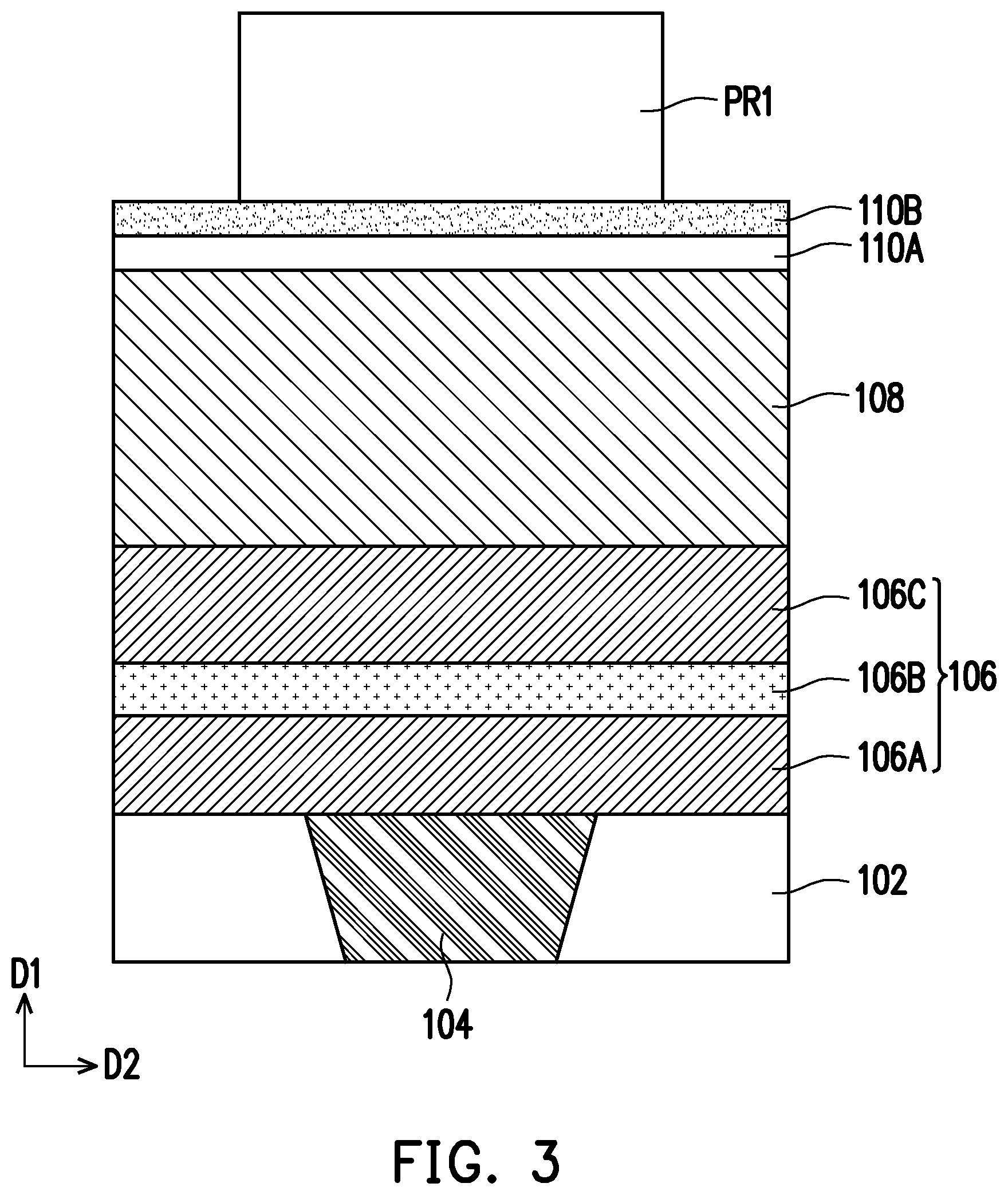 Patent US12120968 Figure 2 – Semiconductor device, memory cell including connecting structure having base portion and pillar portion, and method of forming the same