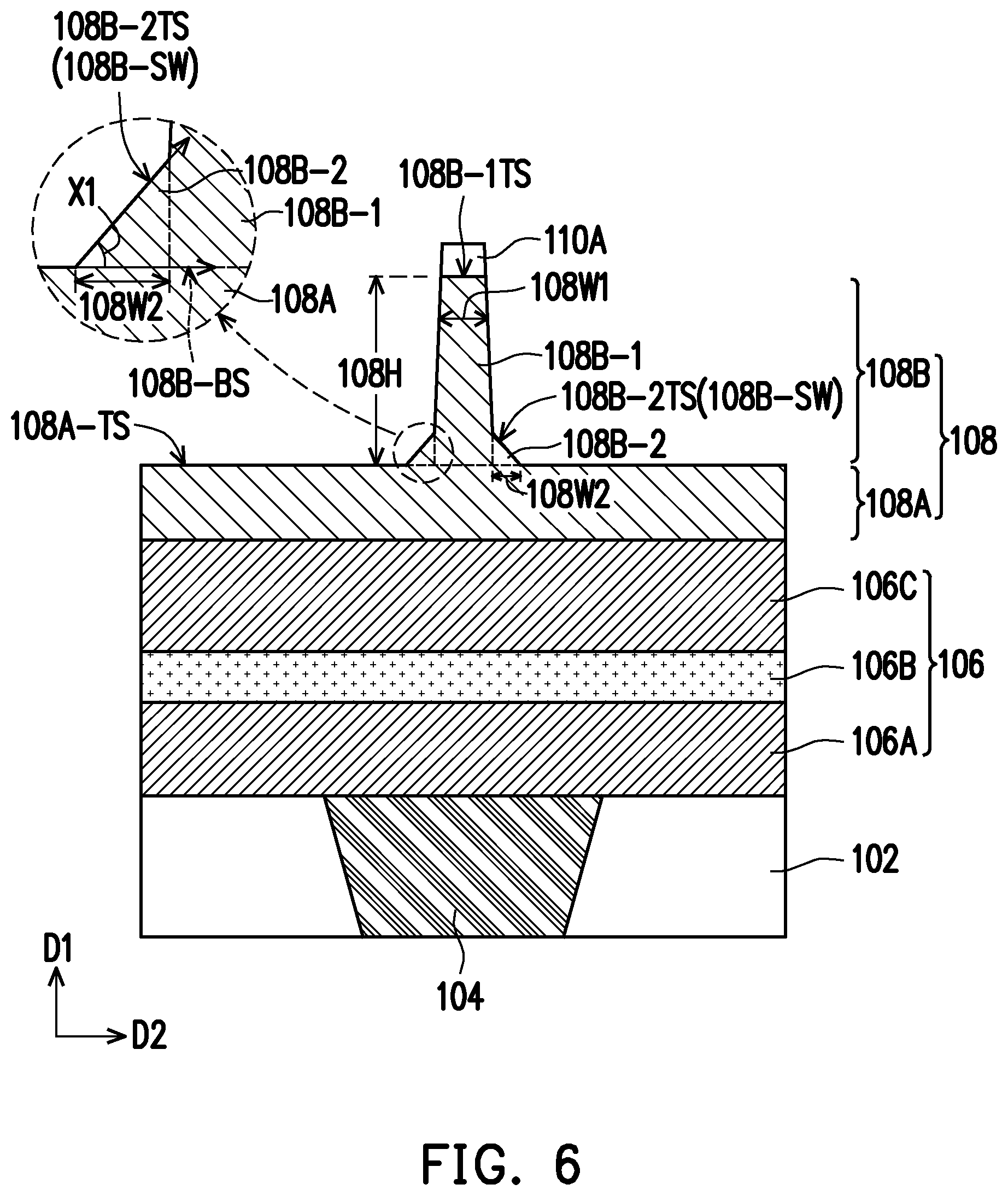 Patent US12120968 Figure 5 – Semiconductor device, memory cell including connecting structure having base portion and pillar portion, and method of forming the same
