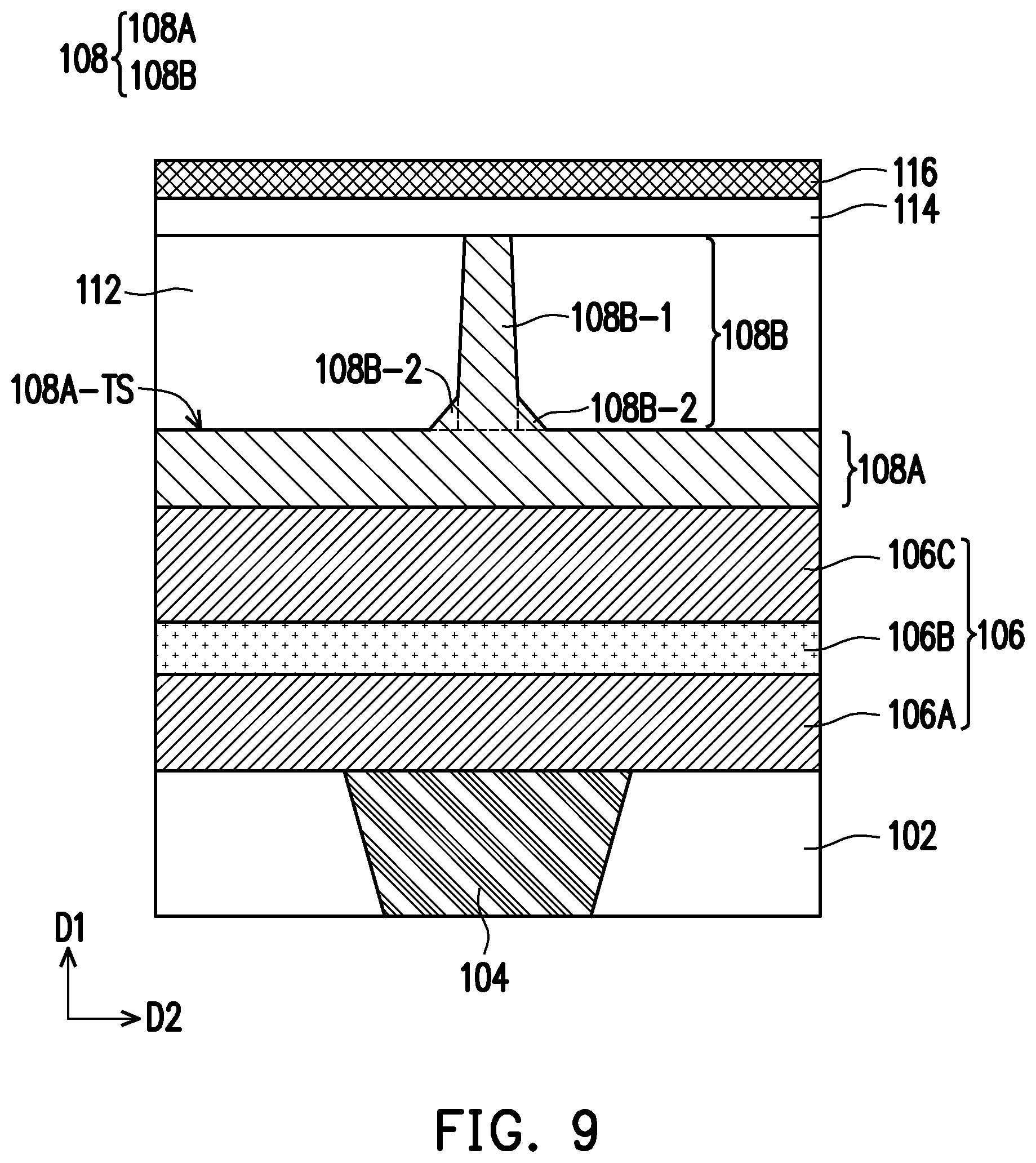 Patent US12120968 Figure 8 – Semiconductor device, memory cell including connecting structure having base portion and pillar portion, and method of forming the same