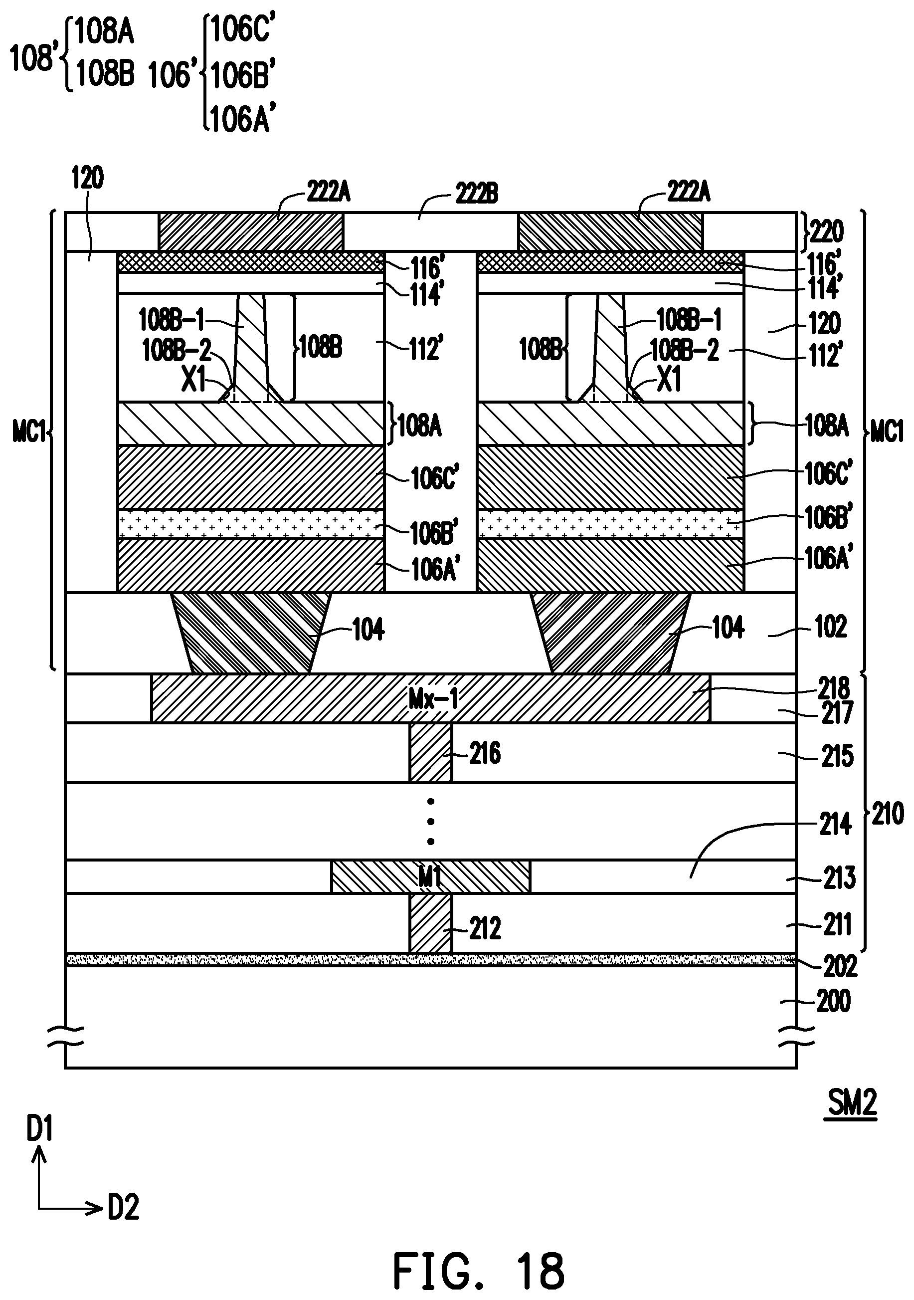 Patent US12120968 Figure 17 – Semiconductor device, memory cell including connecting structure having base portion and pillar portion, and method of forming the same