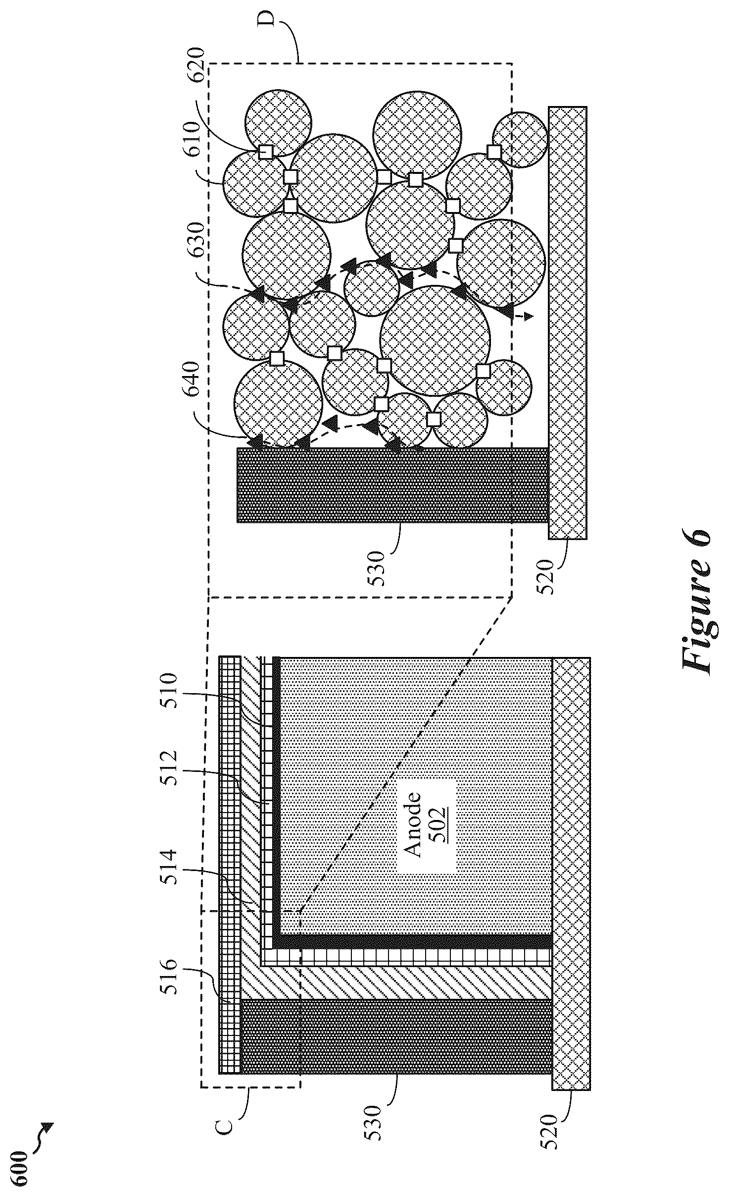 Patent US12126024 Figure 6 – Battery including multiple protective layers