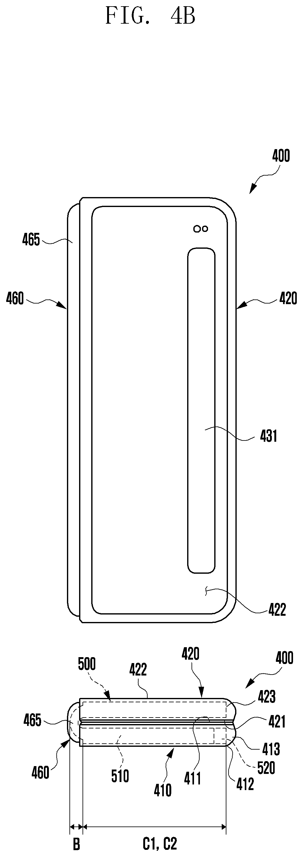 Patent US12126050 Figure 6 – Foldable battery, and electronic device including same