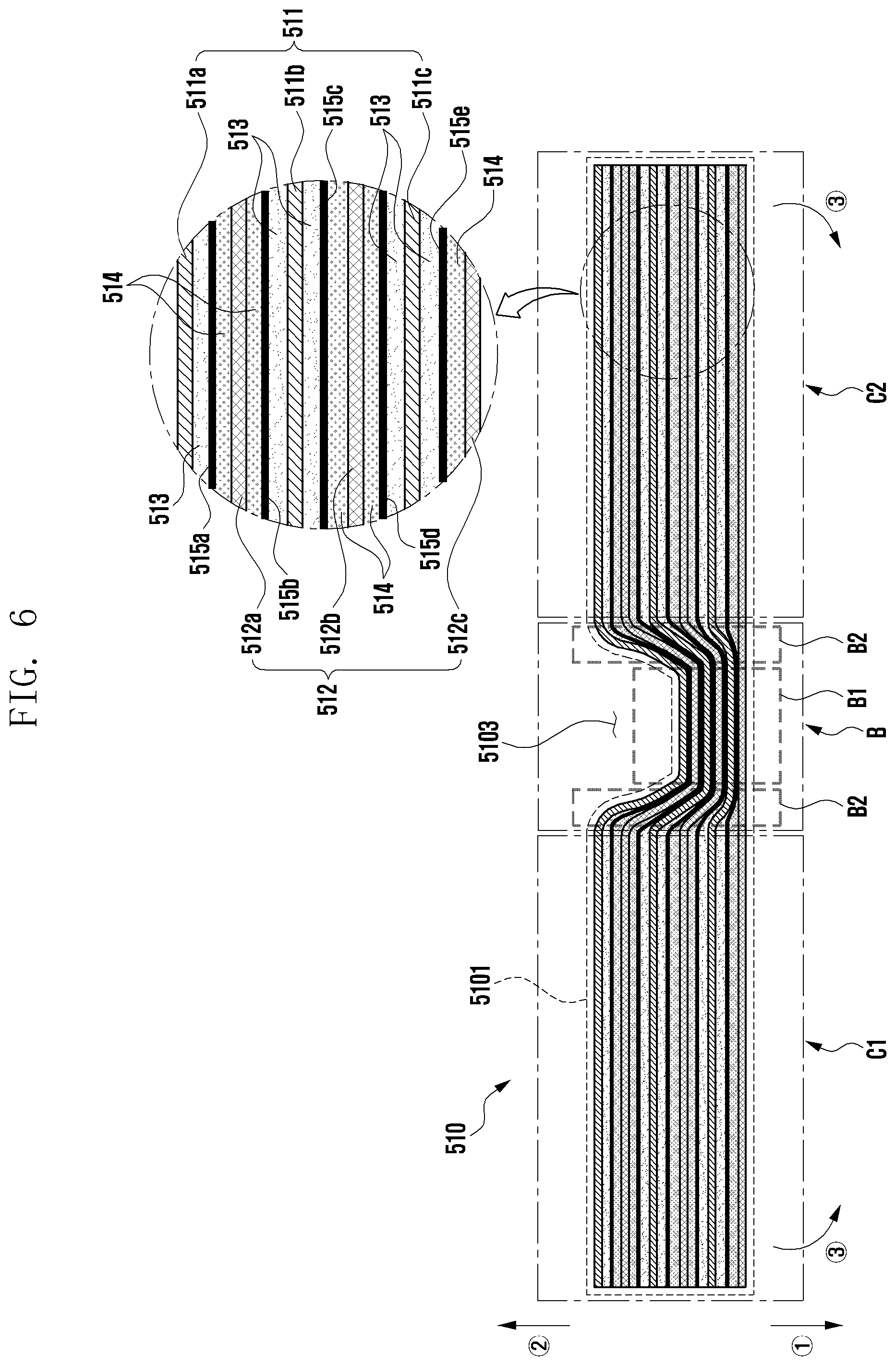 Patent US12126050 Figure 8 – Foldable battery, and electronic device including same