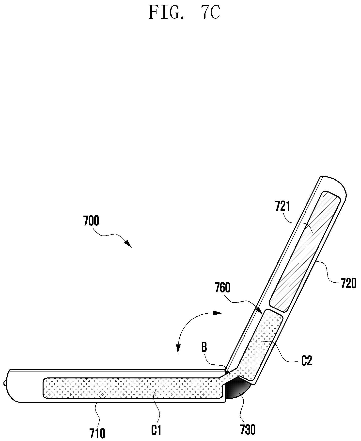Patent US12126050 Figure 11 – Foldable battery, and electronic device including same