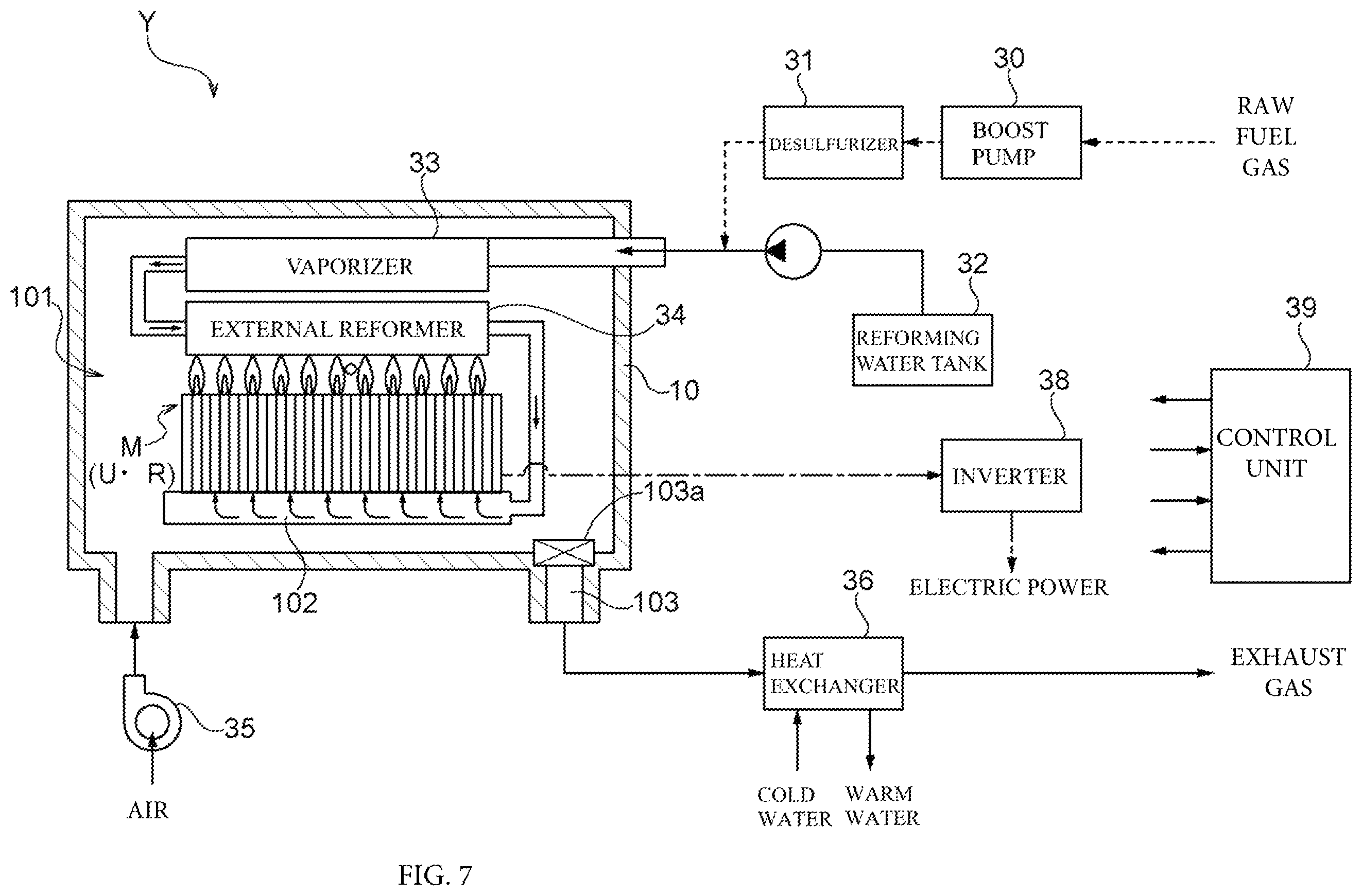 Patent US12126064 Figure 7 – Metal support-type fuel cell and fuel cell module