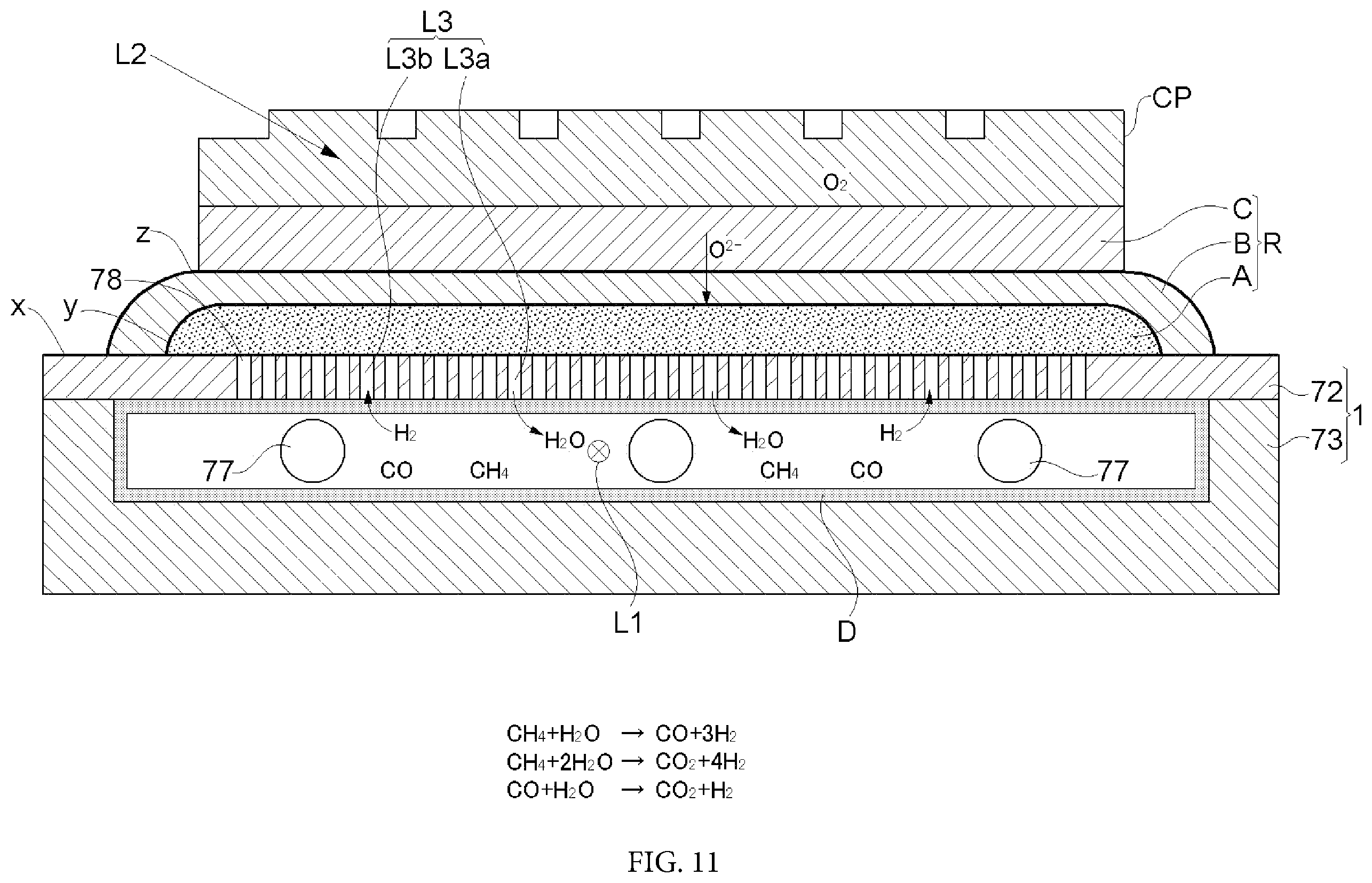 Patent US12126064 Figure 11 – Metal support-type fuel cell and fuel cell module