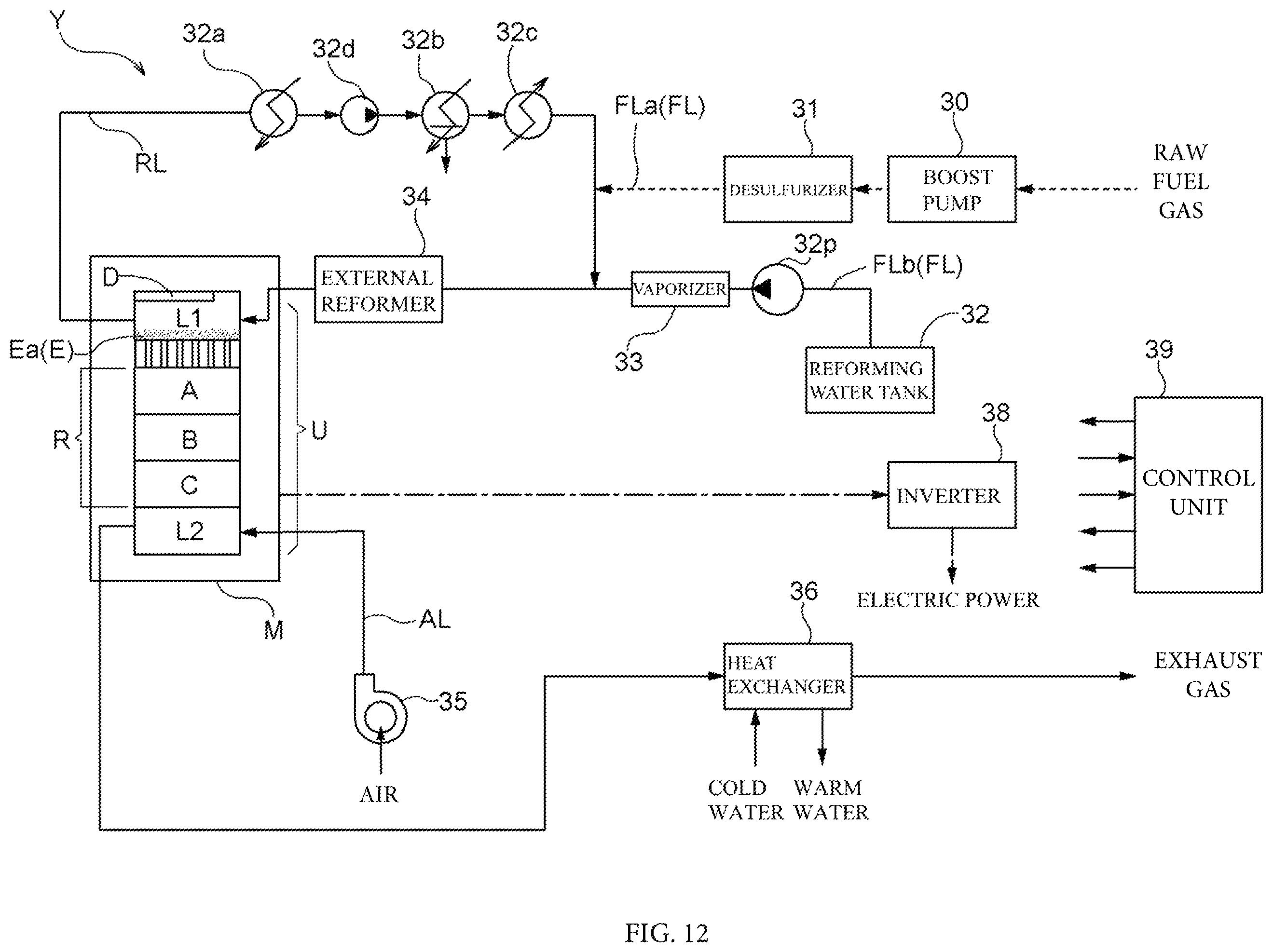 Patent US12126064 Figure 12 – Metal support-type fuel cell and fuel cell module