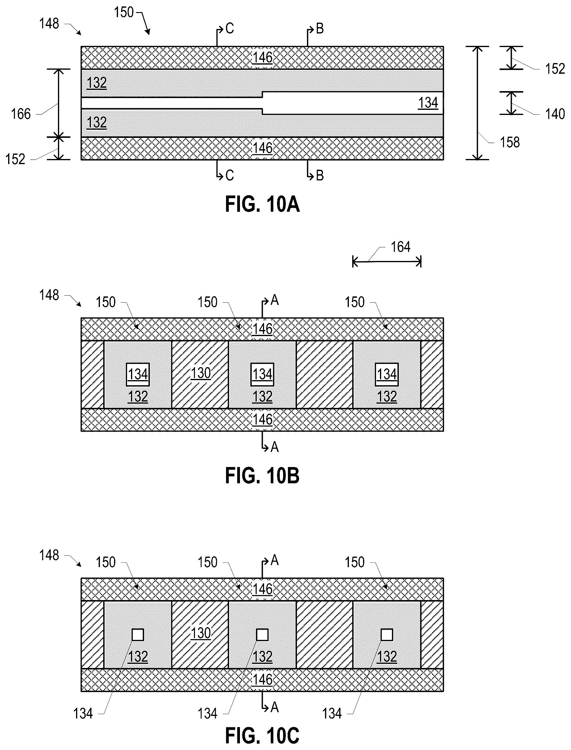 Patent US12126068 Figure 4 – Millimeter-wave dielectric waveguide bundle including first and second adjacent dielectric waveguides having different core and/or cladding materials