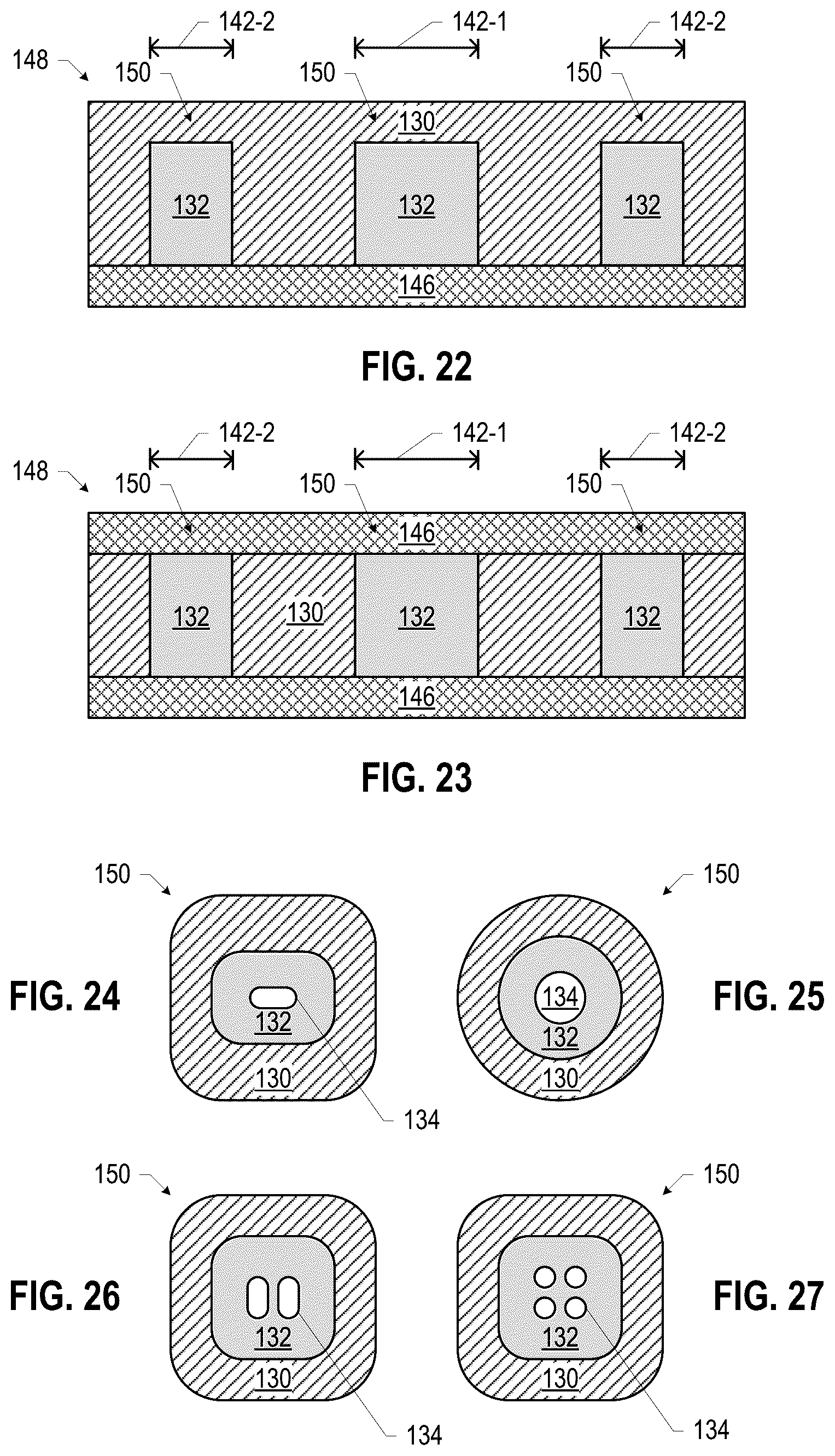 Patent US12126068 Figure 8 – Millimeter-wave dielectric waveguide bundle including first and second adjacent dielectric waveguides having different core and/or cladding materials