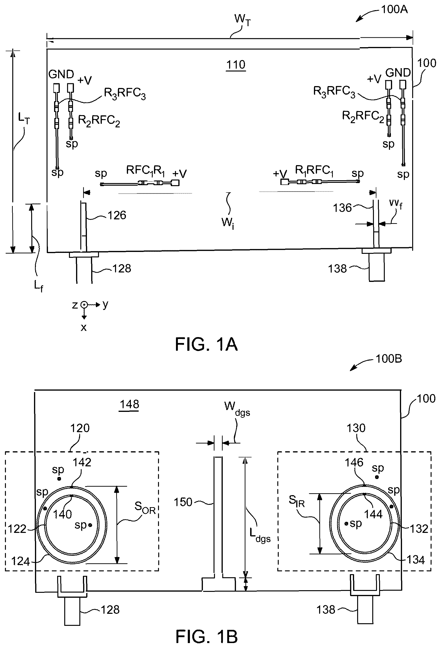 Patent US12126086 Figure 1 – Two element MIMO antenna apparatus