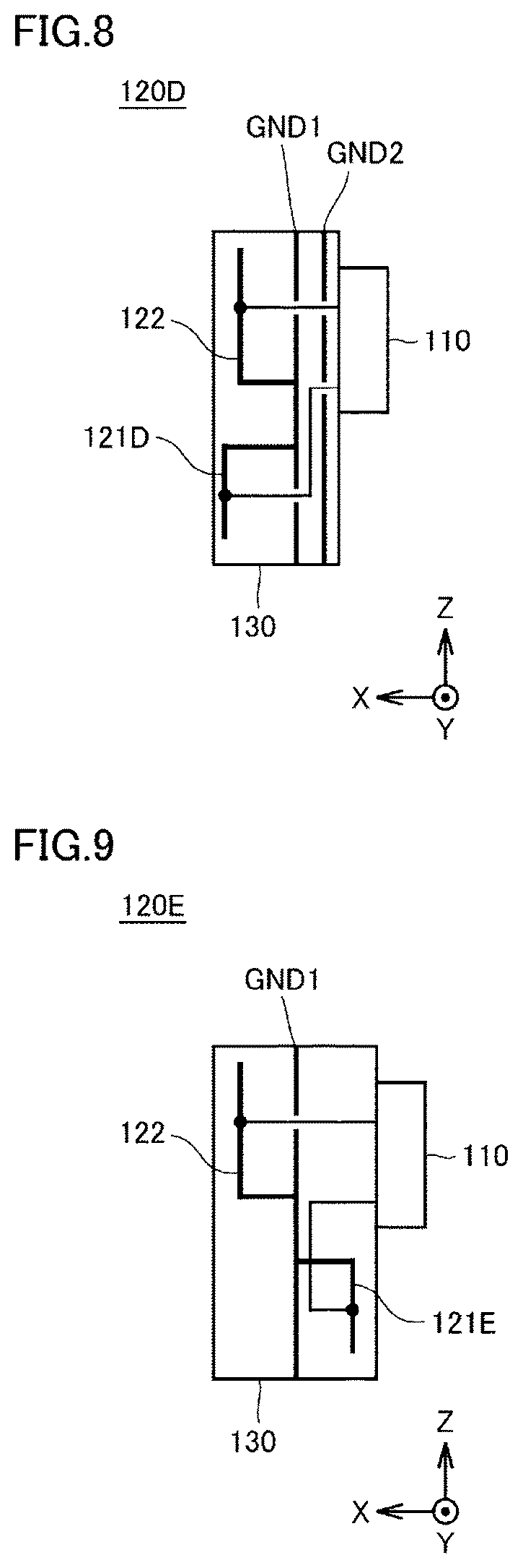 Patent US12126089 Figure 7 – Antenna device, antenna module, and communication device