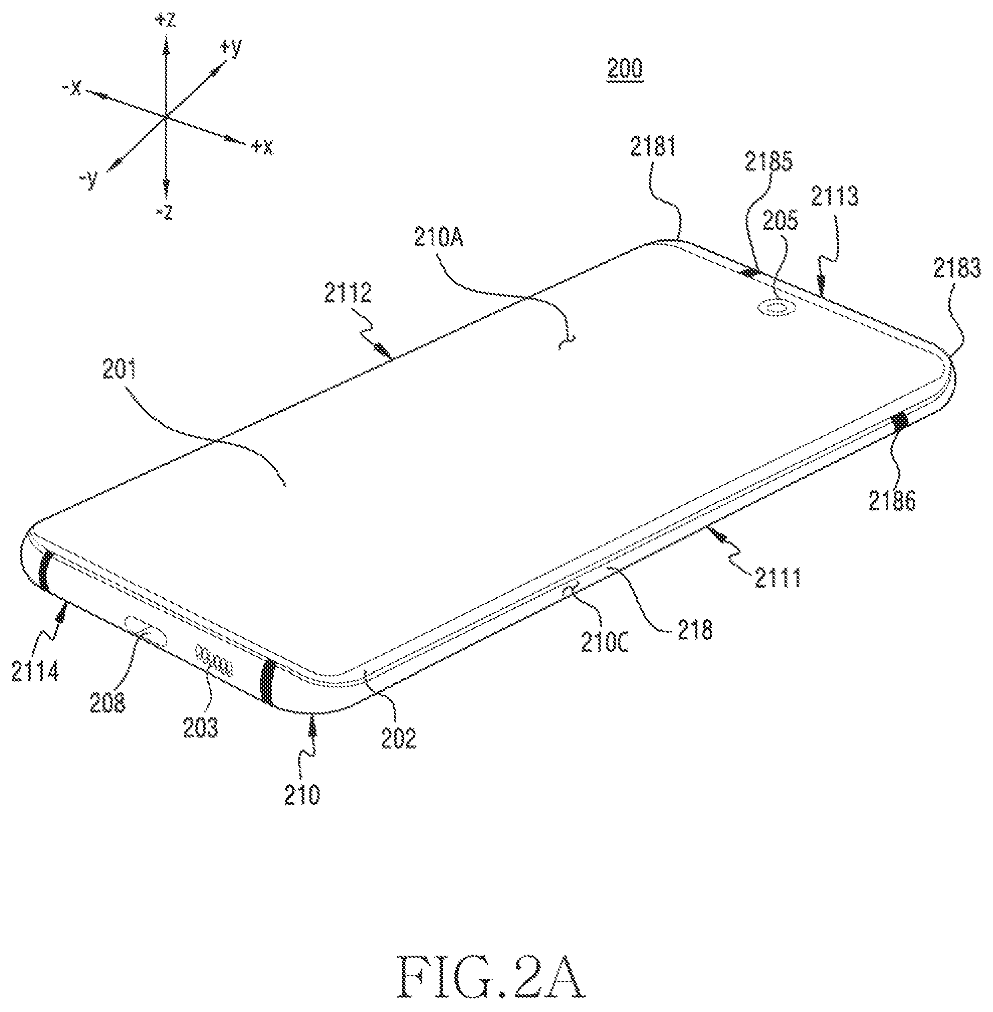 Patent US12126095 Figure 2 – Electronic device comprising antenna