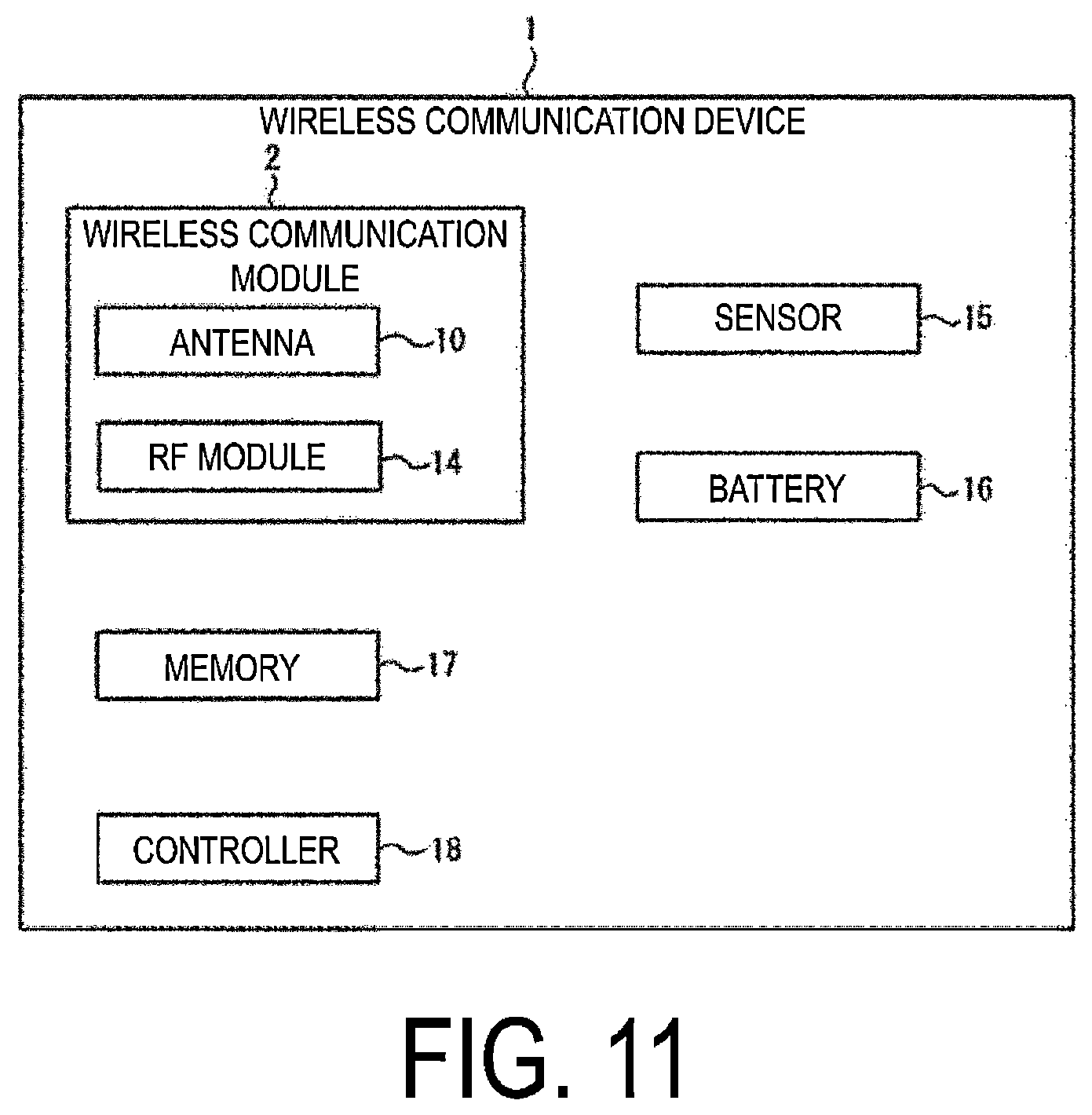 Patent US12126097 Figure 11 – Antenna, wireless communication module, and wireless communication device