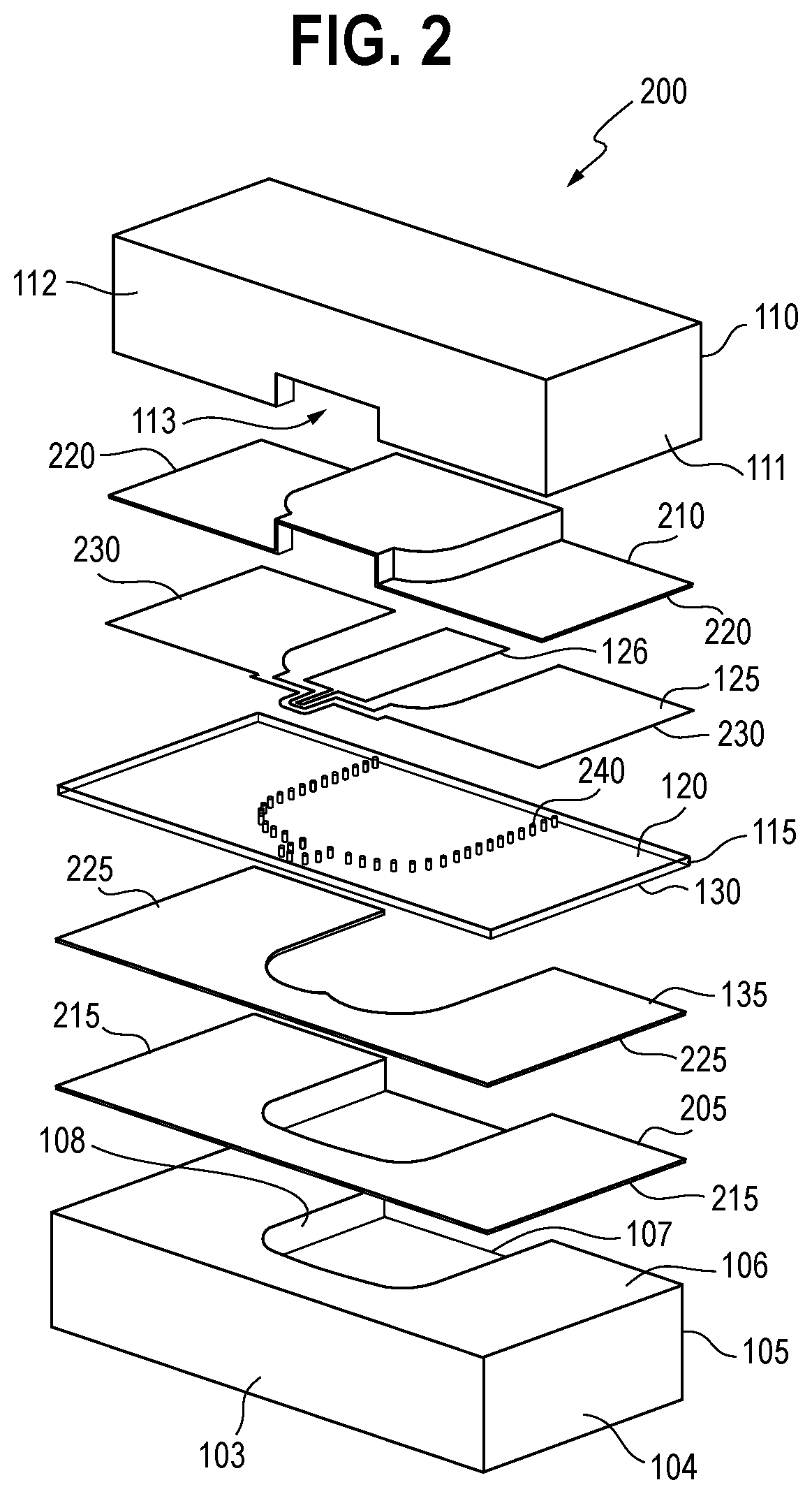 Patent US12126098 Figure 2 – RF modules with an enclosure having a micromachined interior using semiconductor fabrication