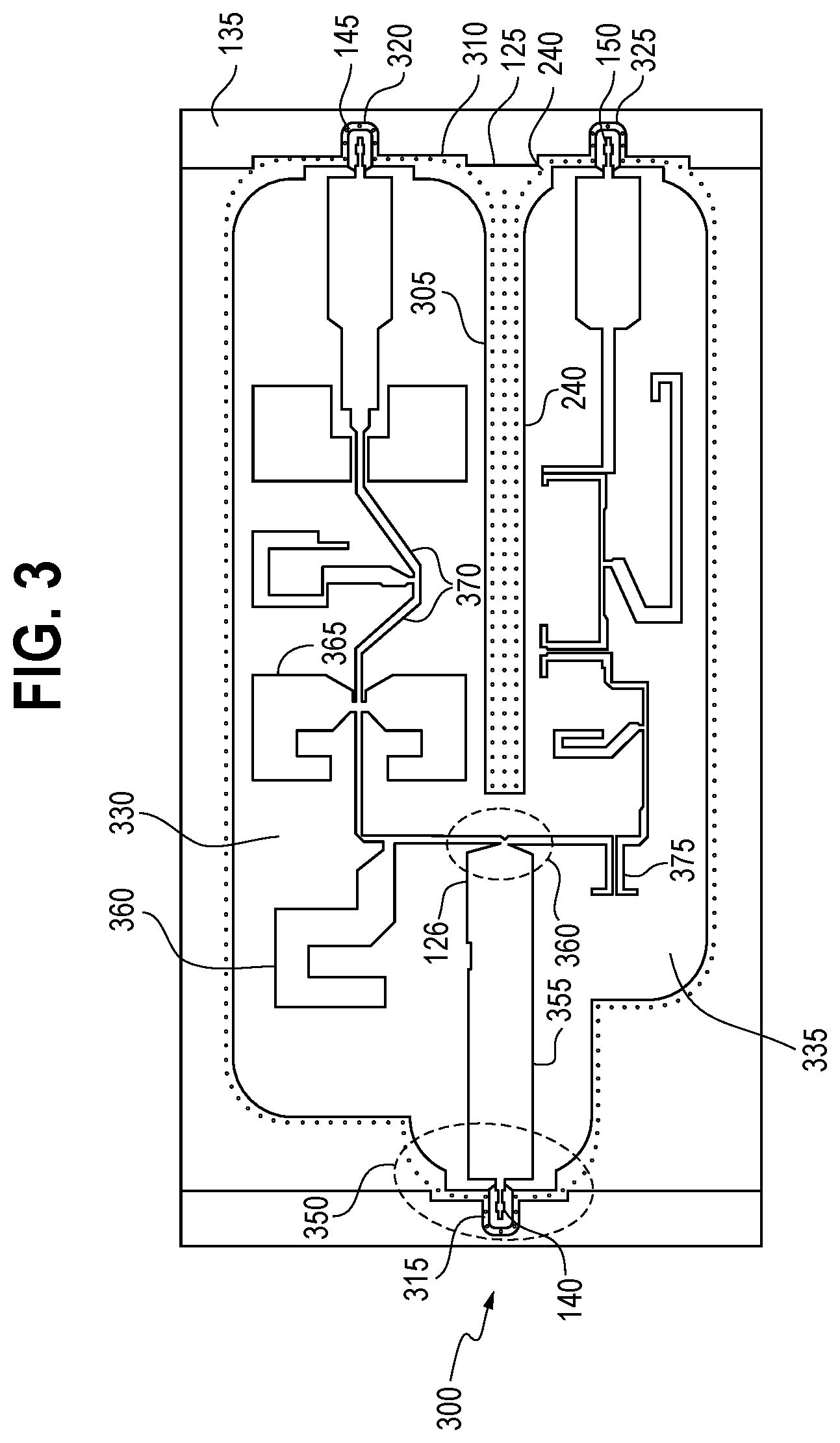Patent US12126098 Figure 3 – RF modules with an enclosure having a micromachined interior using semiconductor fabrication